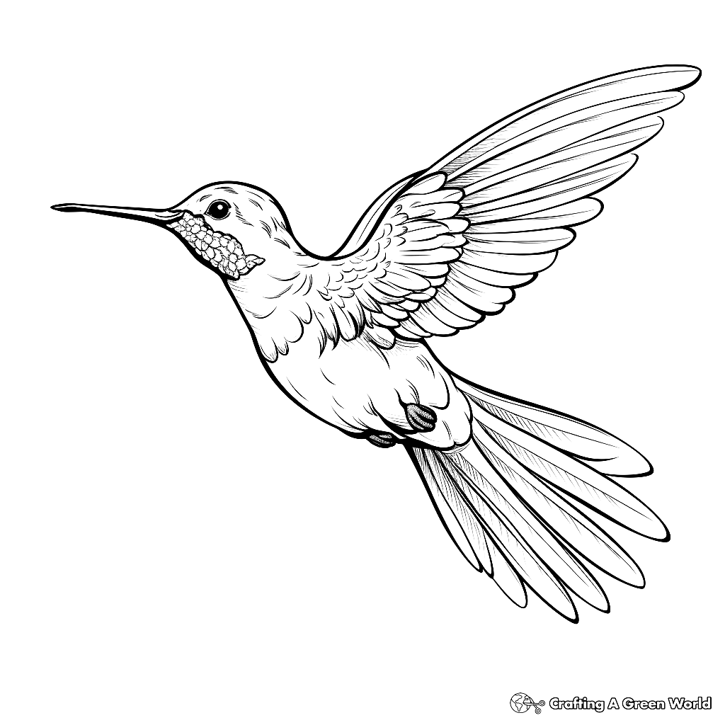 Adult Hummingbird Coloring Pages Free Printable 