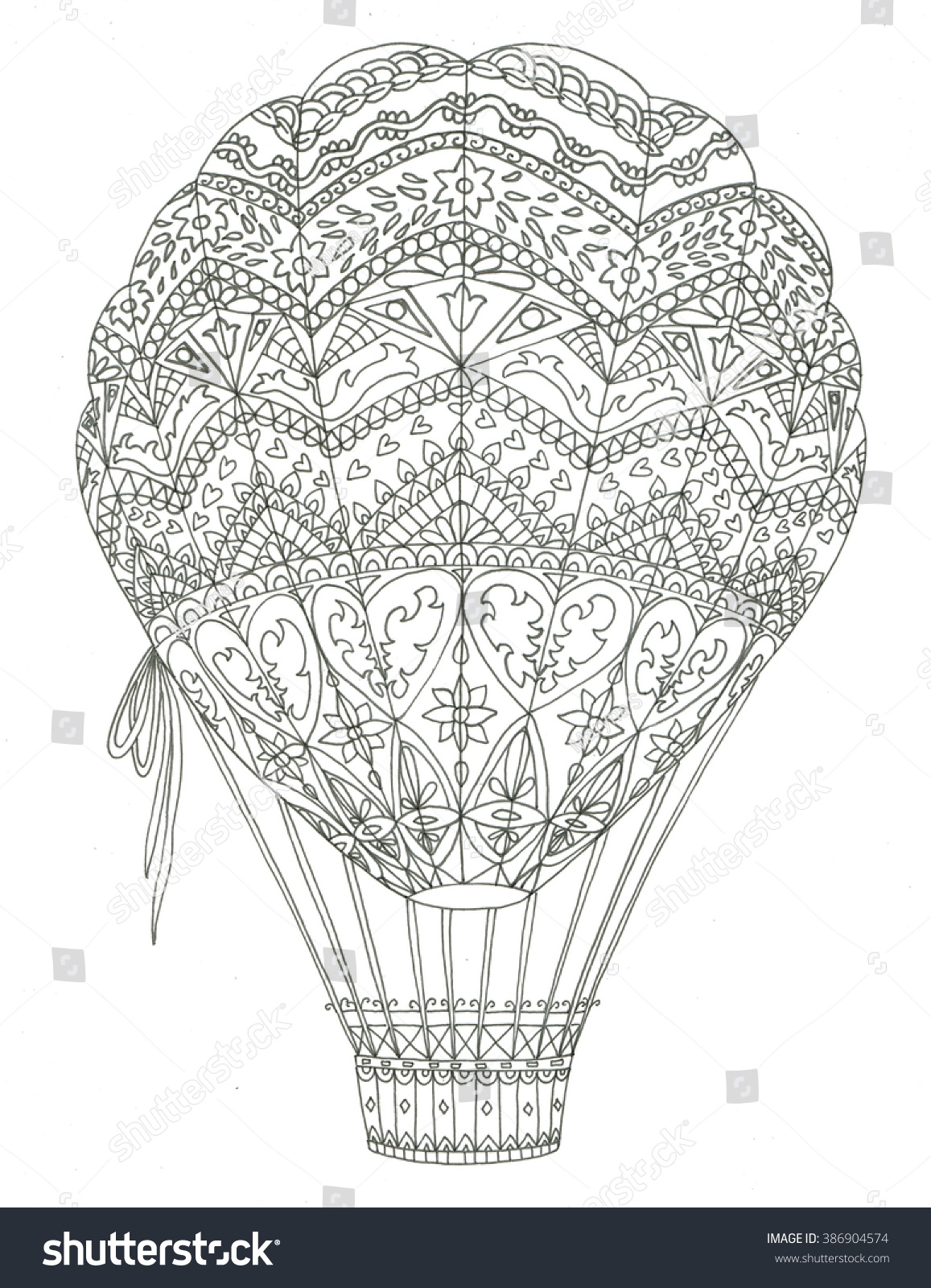 Air Balloon Coloring Page Stock Illustration 386904574 Shutterstock