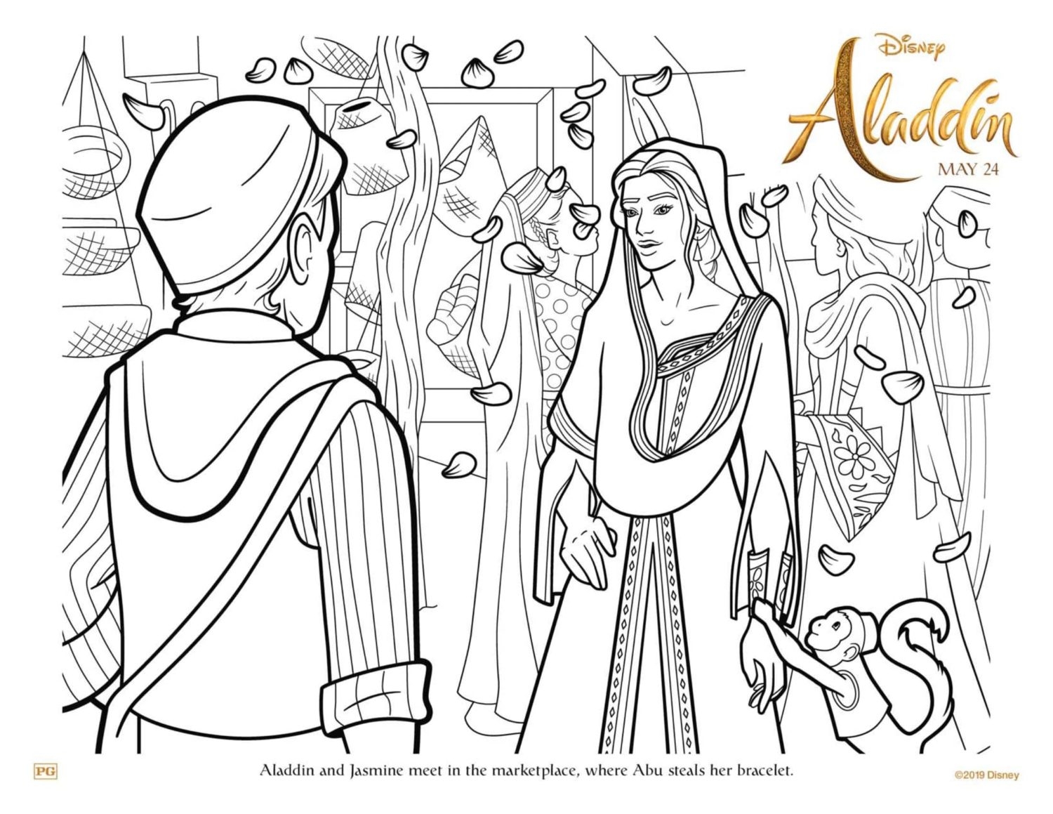 aladdin and jasmine coloring pages