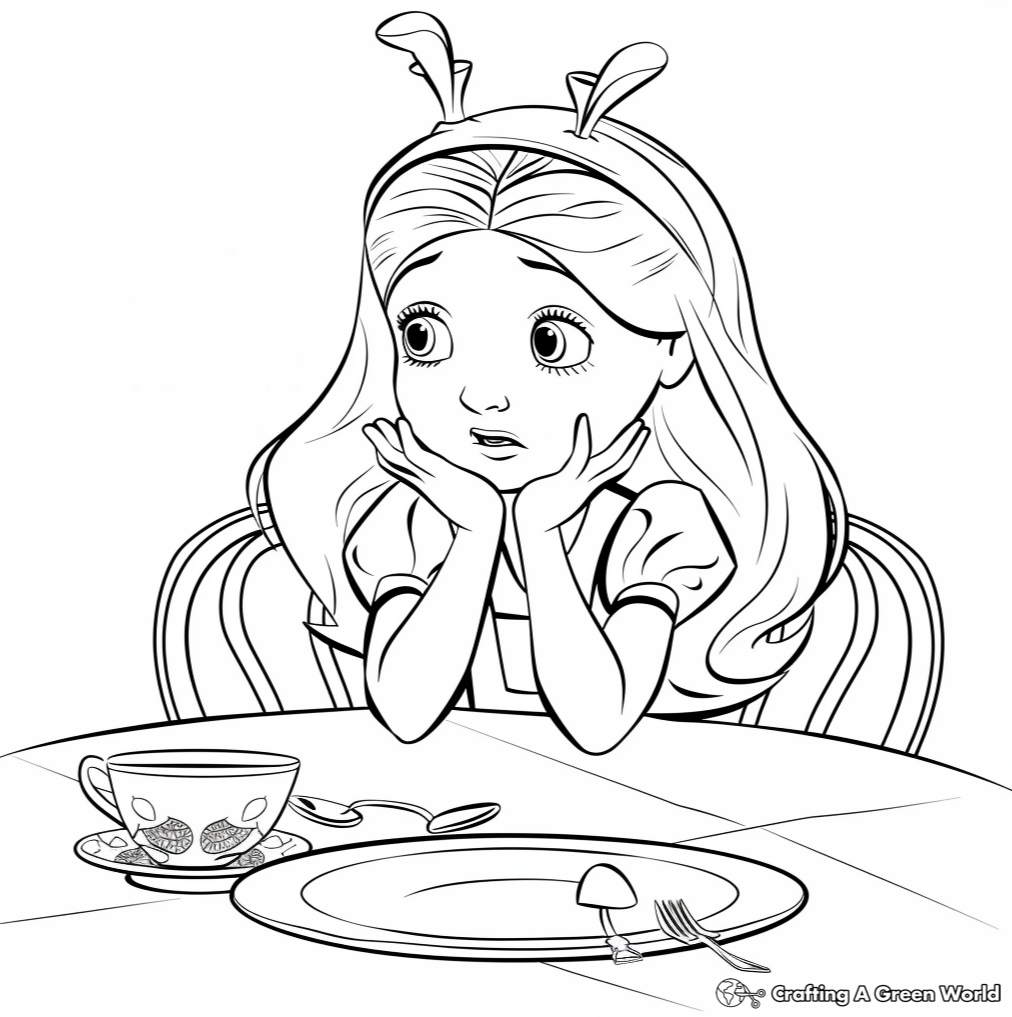 alice wonderland coloring pages