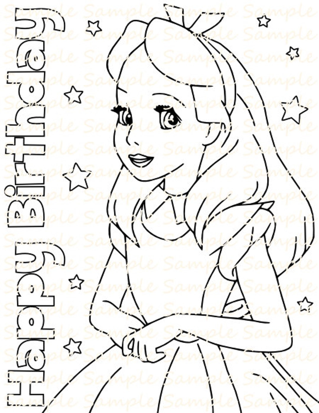 Alice In Wonderland Party Favor Printable Alice In Wonderland Coloring Pages Sheets Book Alice In Wonderland Birthday Party Supplies PDF Etsy