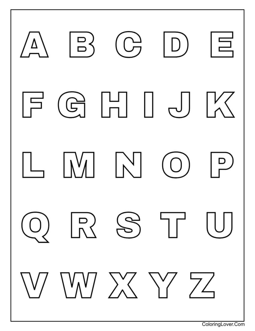 printable alphabet coloring pages