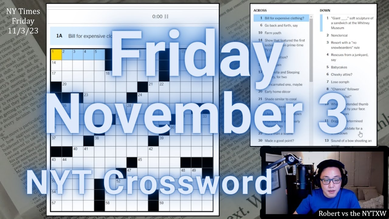Always Excited By This Byline 0 12 3 53 Friday 11 3 23 New York Times Crossword YouTube