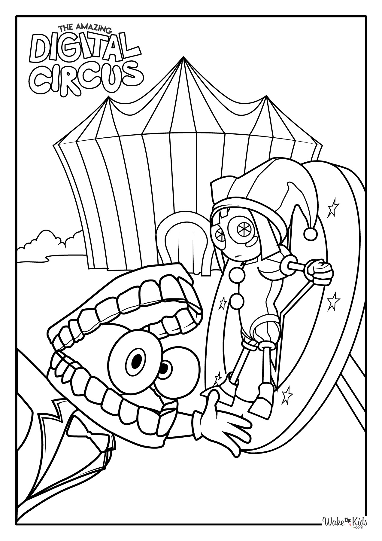 Amazing Digital Circus Coloring Pages Free Printable PDFs WakeTheKids