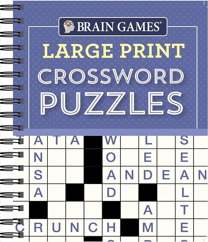 Amazon Brain Games Large Print Crossword Puzzles Purple 9781640304581 Publications International Ltd Brain Games Books