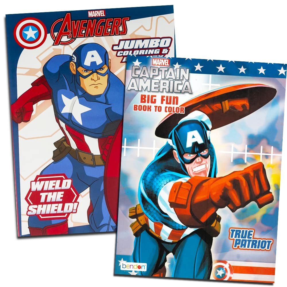 Amazon Captain America Coloring Book Set 2 Books 96 Pages Toys Games