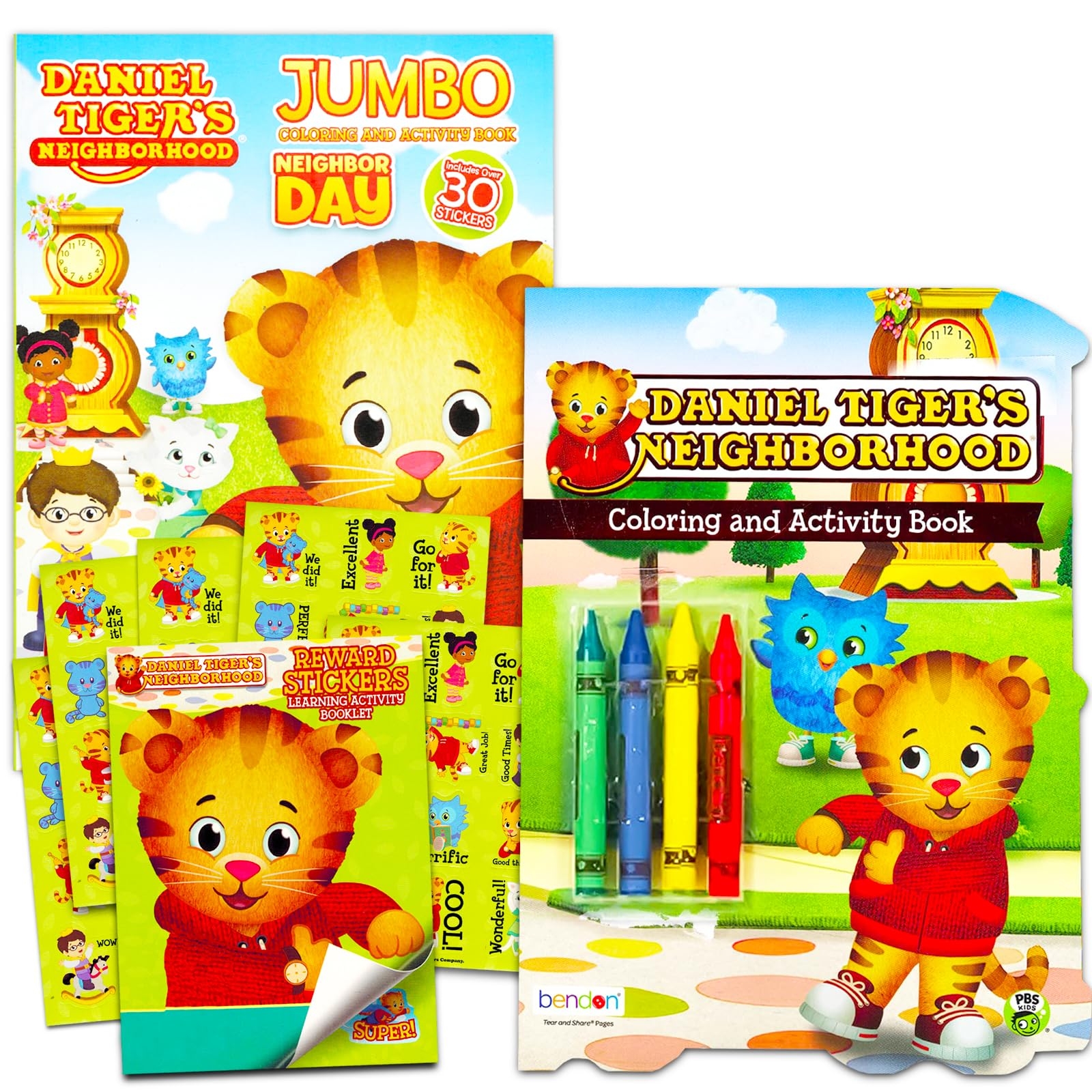 Amazon Daniel Tiger Coloring Book Set Bundle 3 Books With Games Activities Stickers Puzzles Party Supplies Toys Games