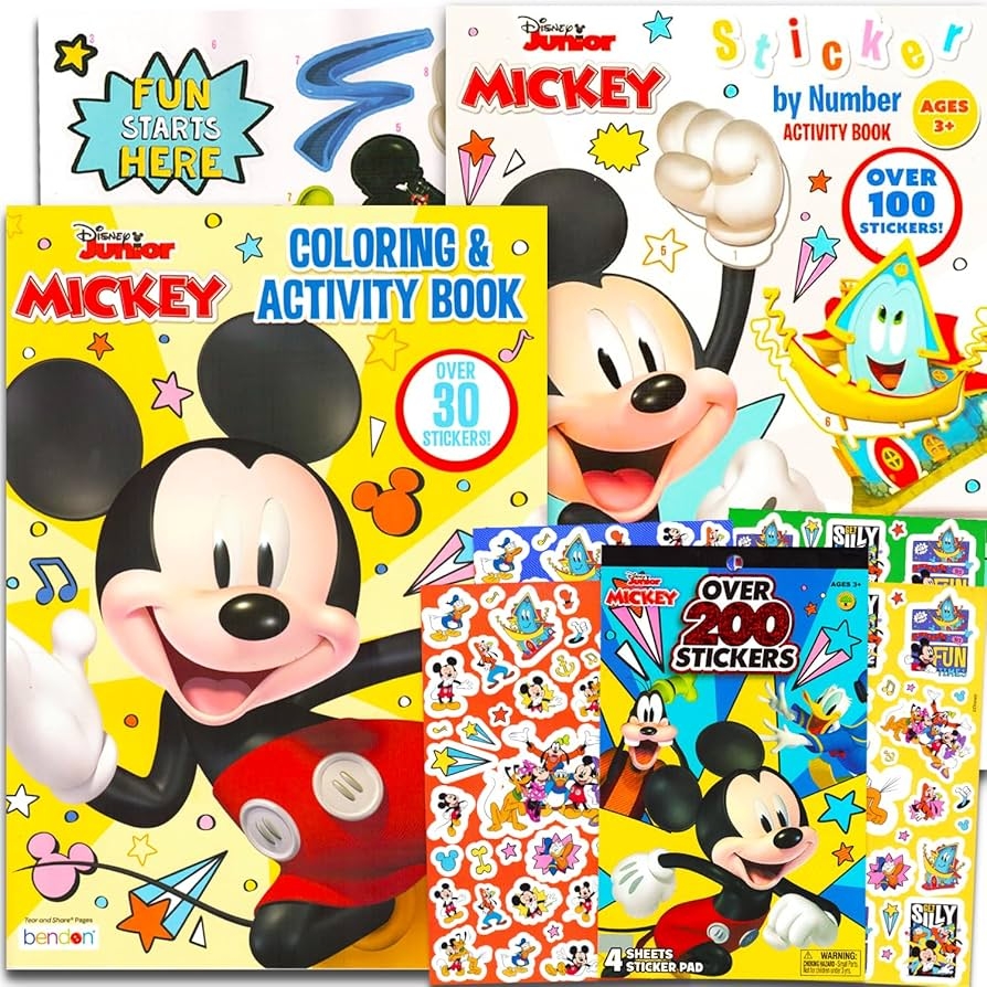 Amazon Mickey Mouse Coloring Books For Kids Ages 2 4 Bundle With Mickey Activity Book With 200 Stickers Plus Mickey Coloring Pages More Mickey Activity Book Toddler Toys Games