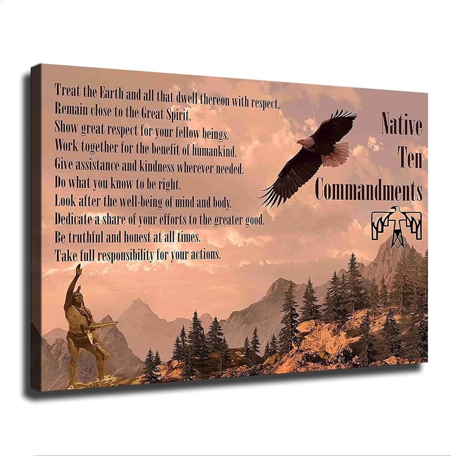 Amazon The Native American Indian 10 Ten Commandments Poster Room Aesthetic Decoration Painting Canvas Wall And Art Painting Print Modern Home Office Decoration Artwork 16 24inch Unframed Posters Prints