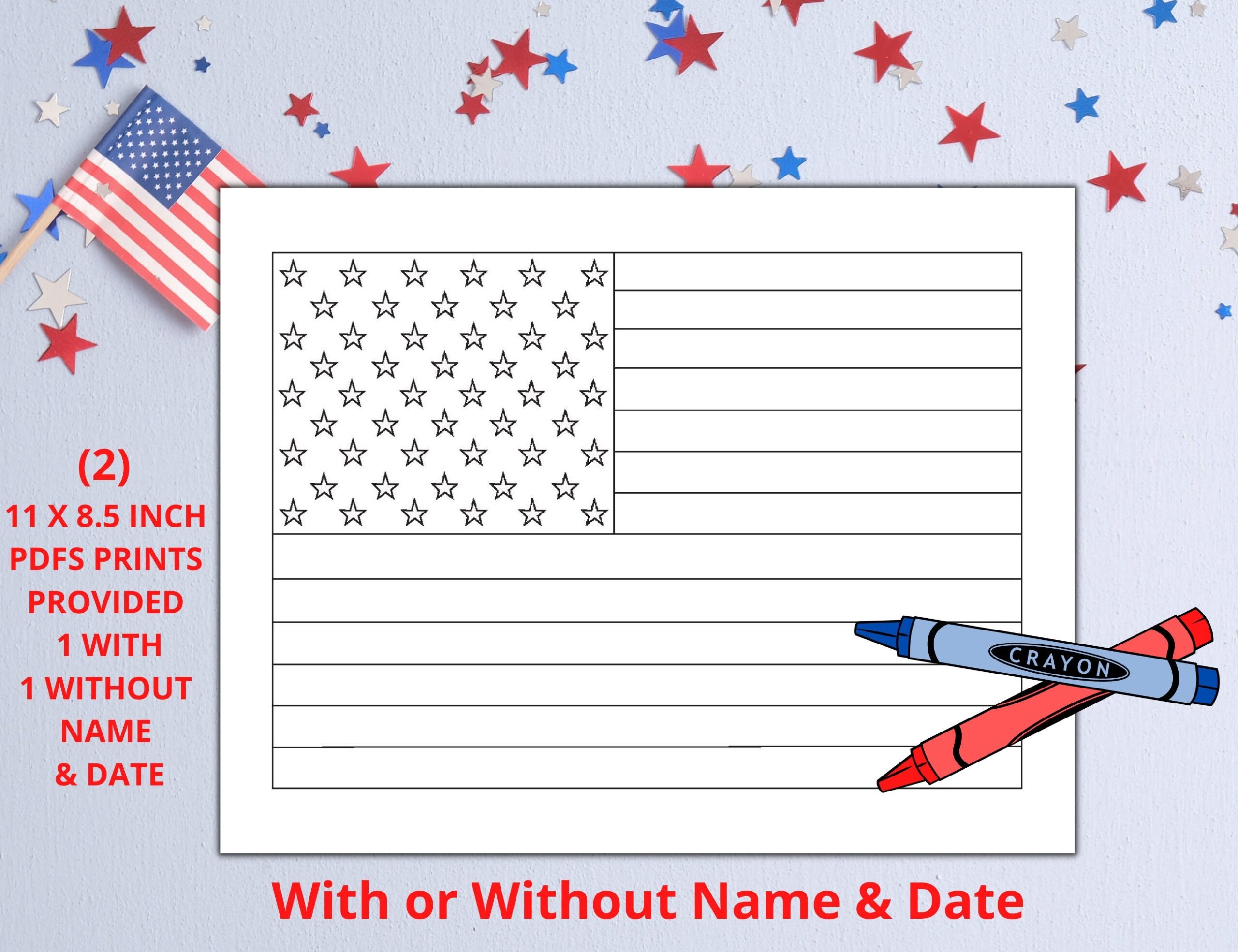 American Flag Coloring Page Etsy