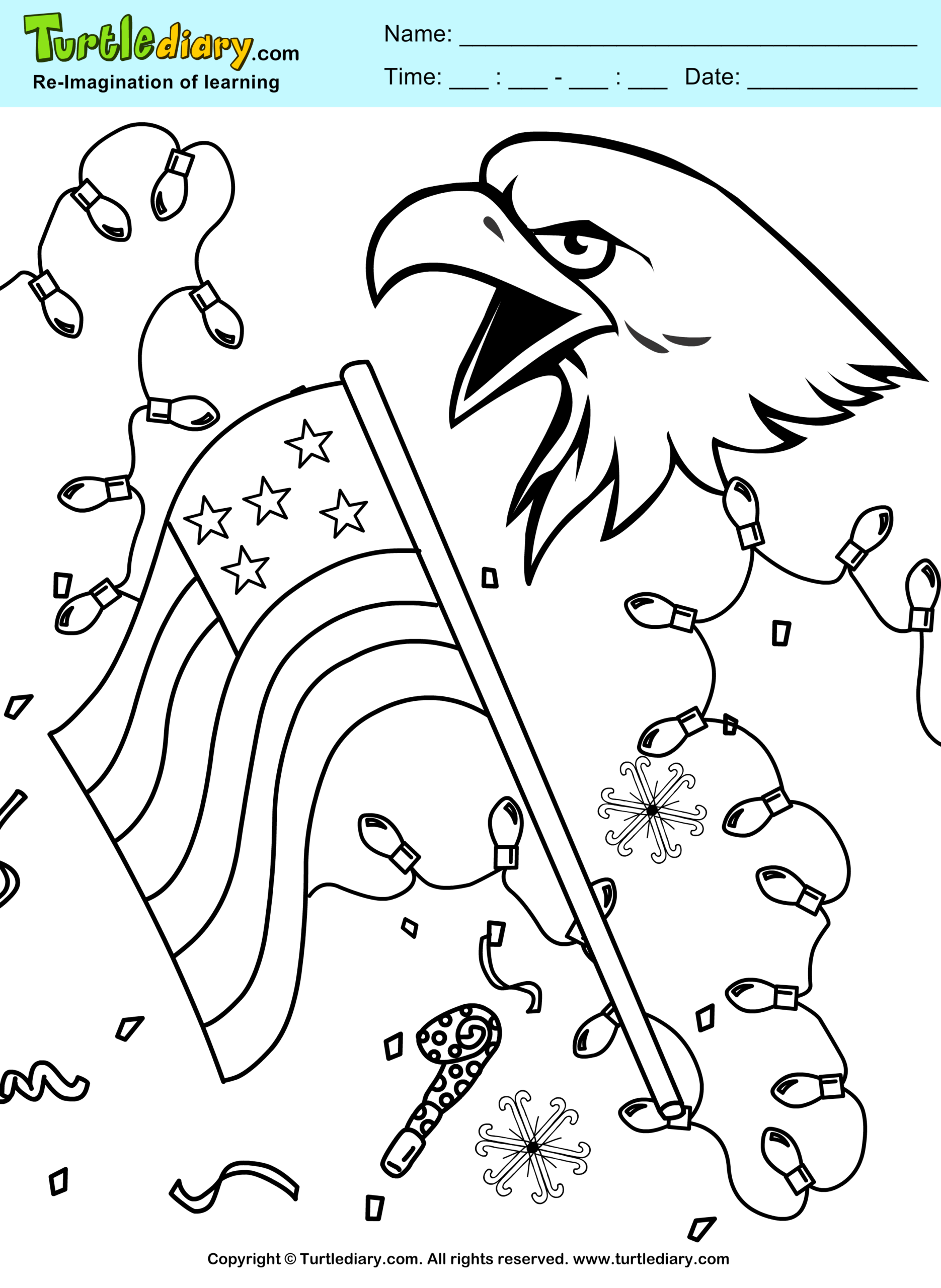 coloring picture of us flag
