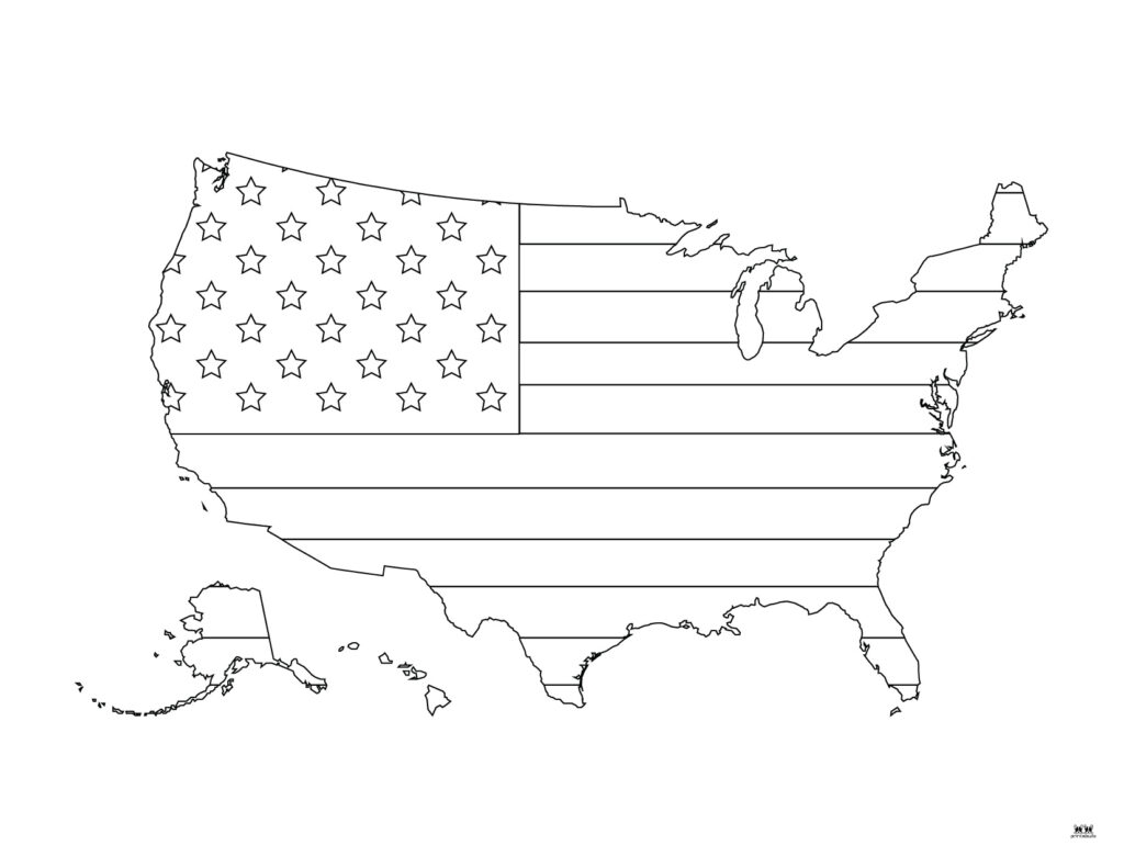 coloring page us flag