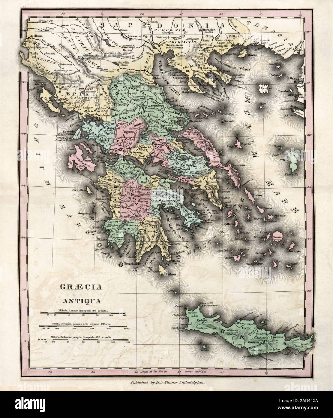 Ancient Greek North Of Thessaly Map Showing The Major Regions Mainland Greece And Adjacent 