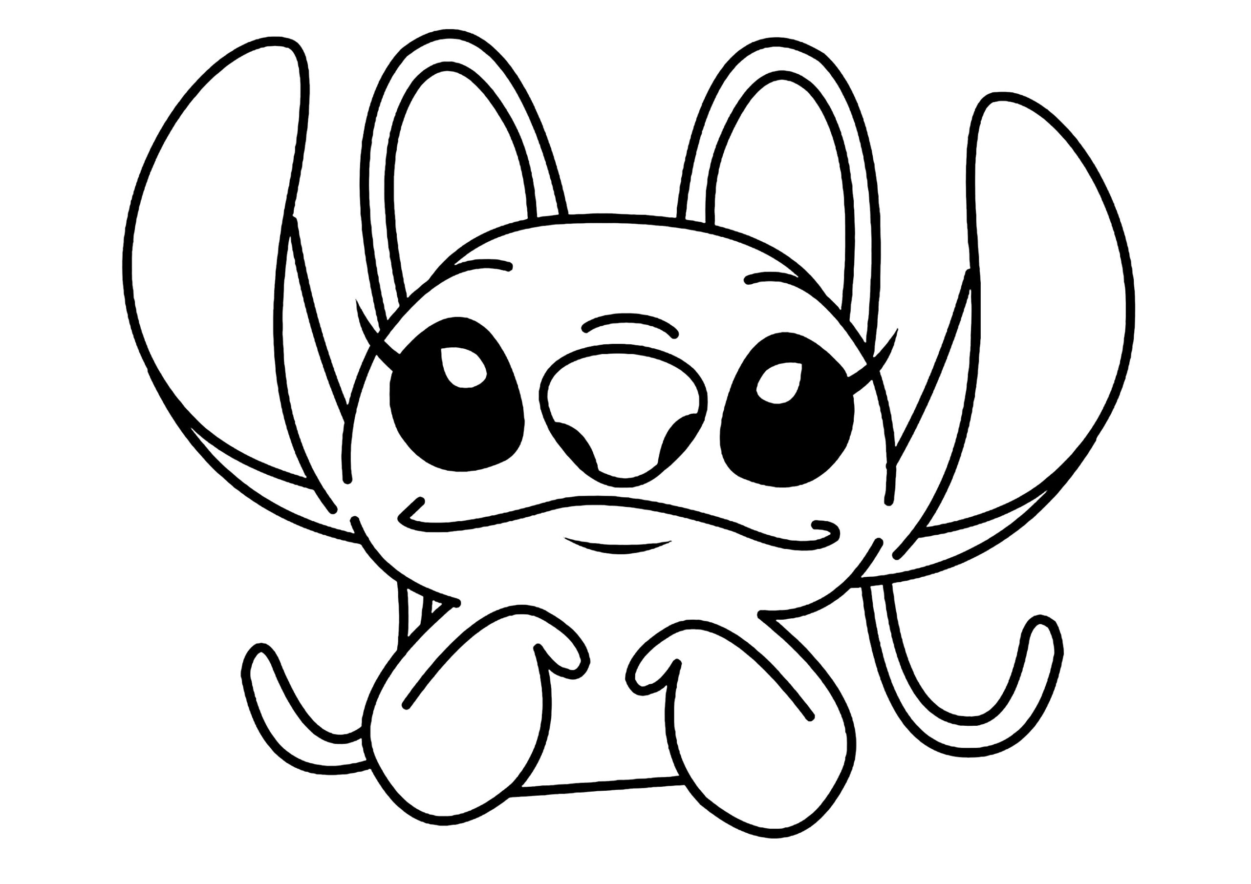 Angel On His Stomach Lilo And Stitch Coloring Pages
