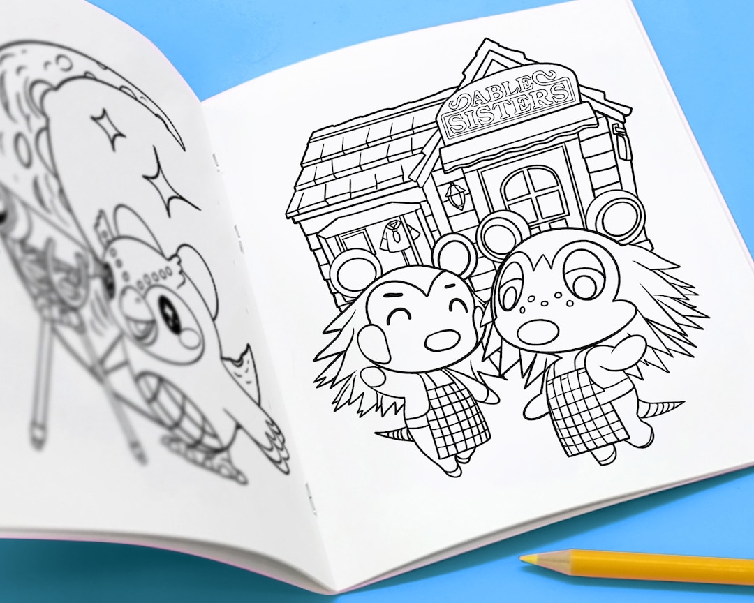 animal crossing coloring pages