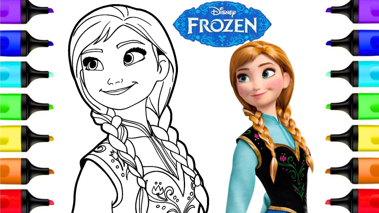 Anna Frozen Disney Coloring Pages Frozen Coloring Book Art Activity YouTube