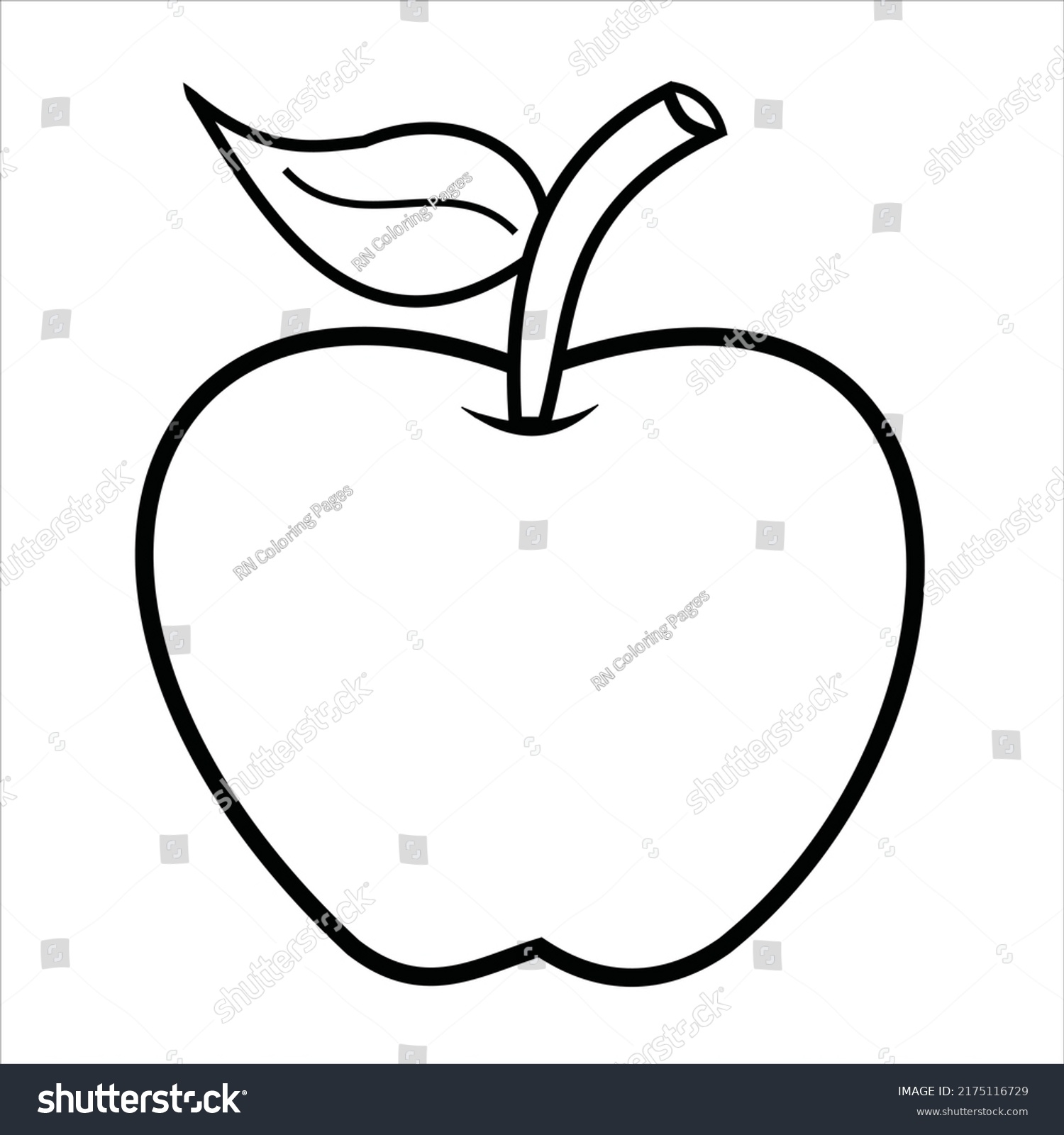 Apple Coloring Pages Coloring Sheets Coloring Stock Vector Royalty Free 2175116729 Shutterstock