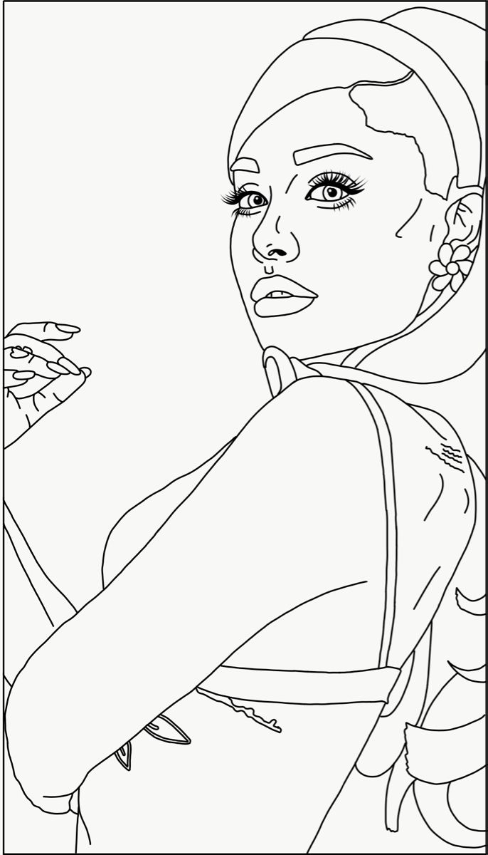 Ariana Grande Coloring Page Ariana Grande Coloring Page