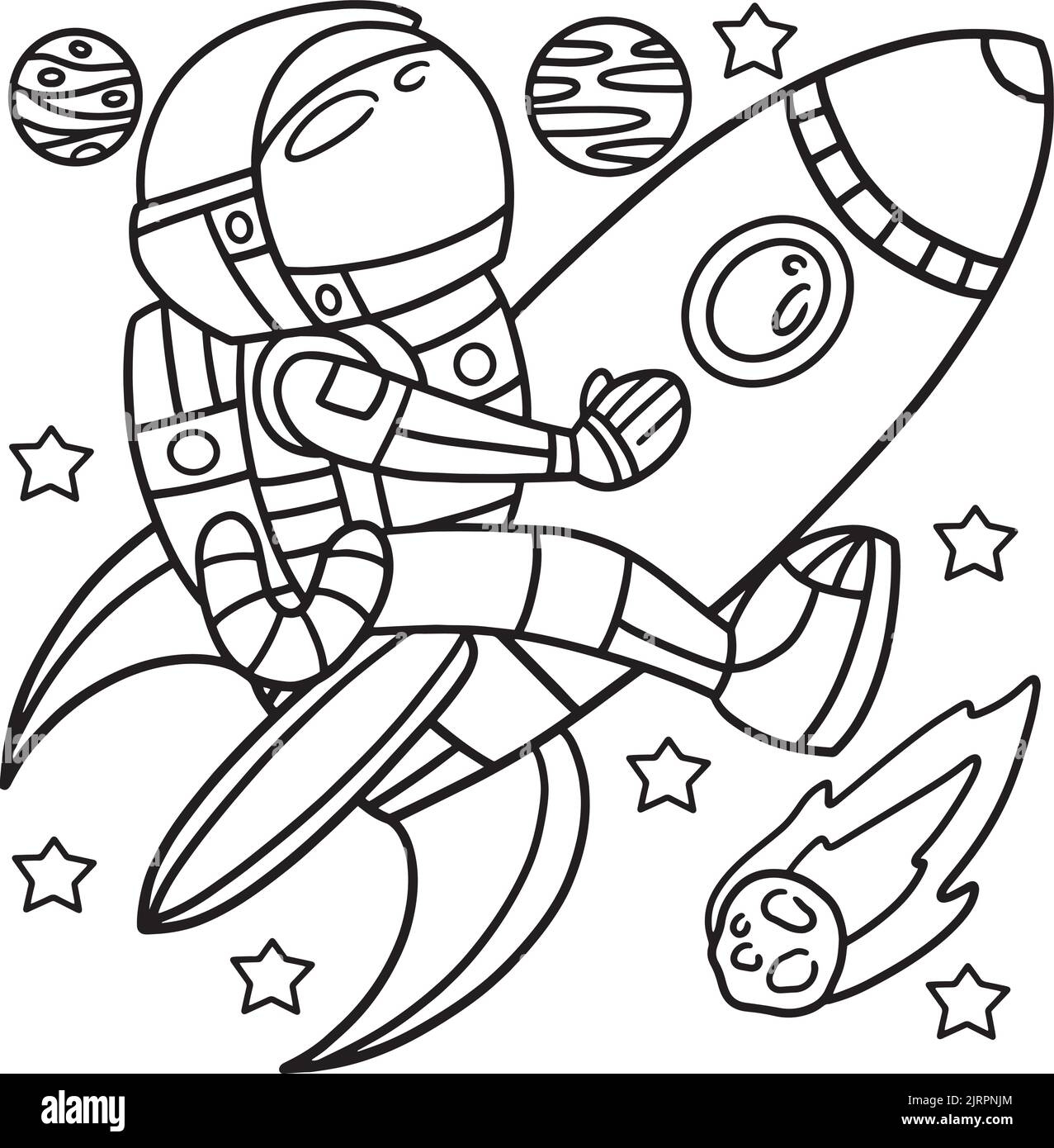 rocket ship coloring page
