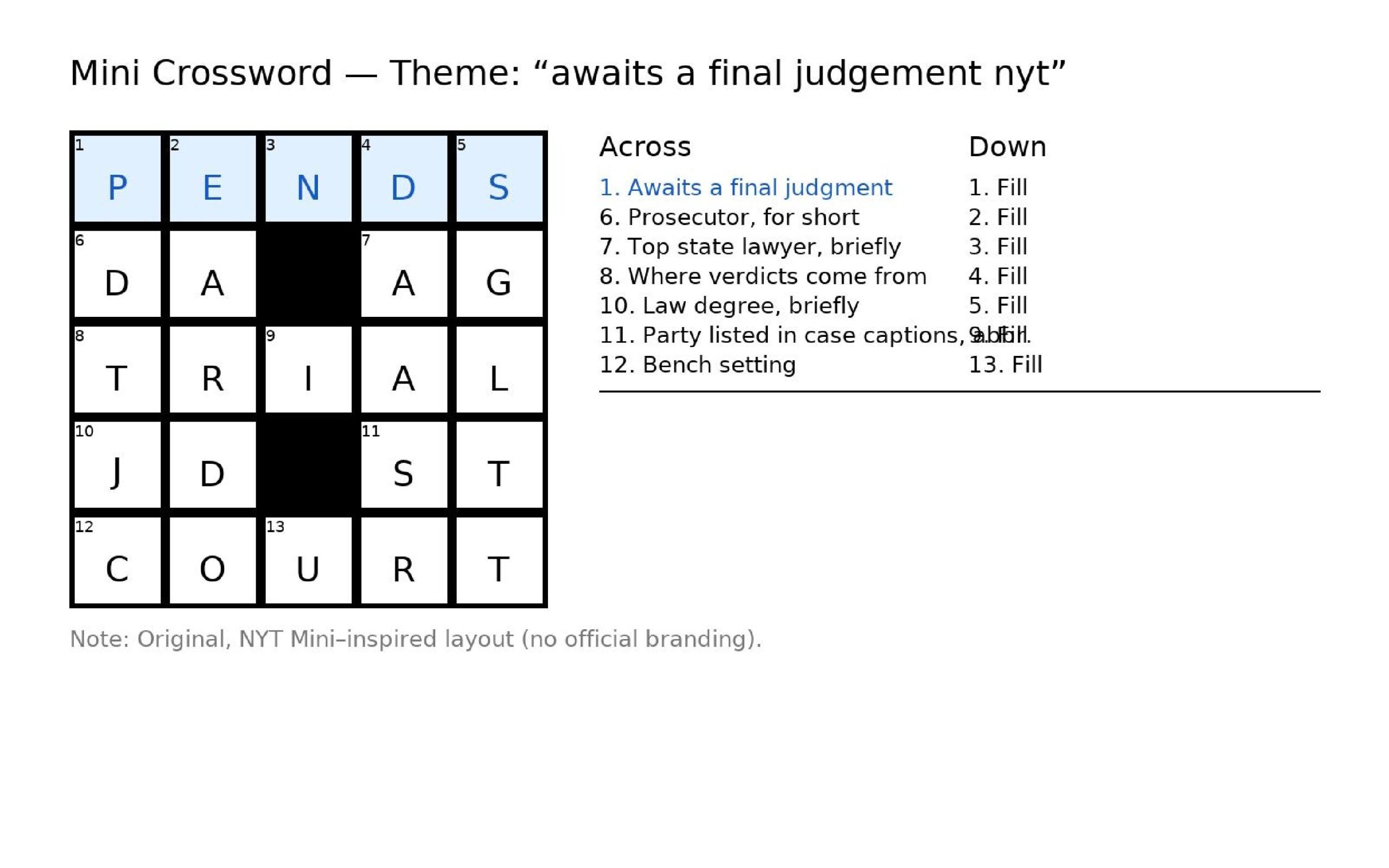  Awaits A Final Judgement NYT The Puzzle The Mystery The Meaning