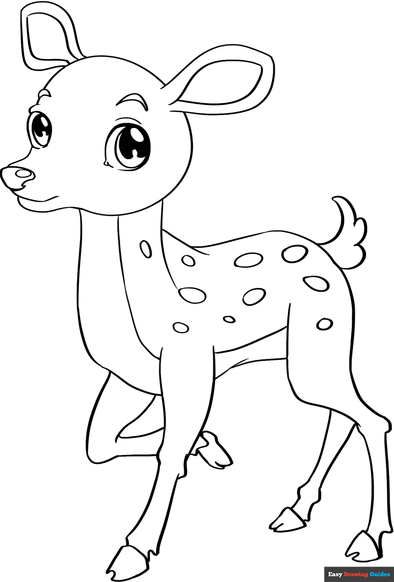 Baby Deer Coloring Page Easy Drawing Guides