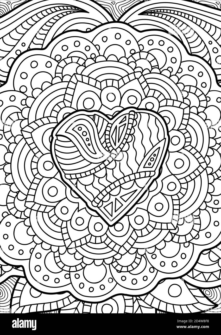 coloring book heart shape