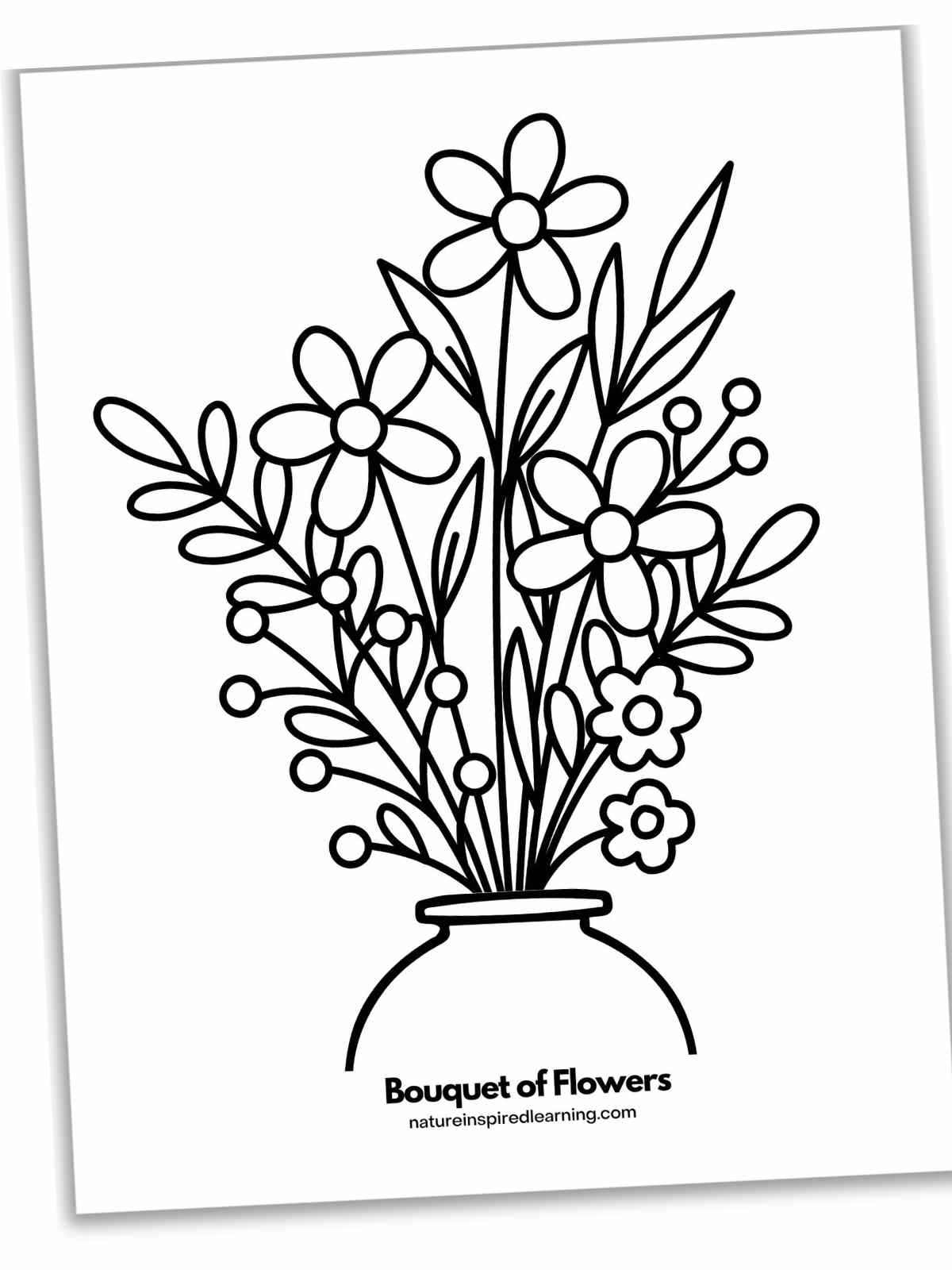 easy flower coloring pages