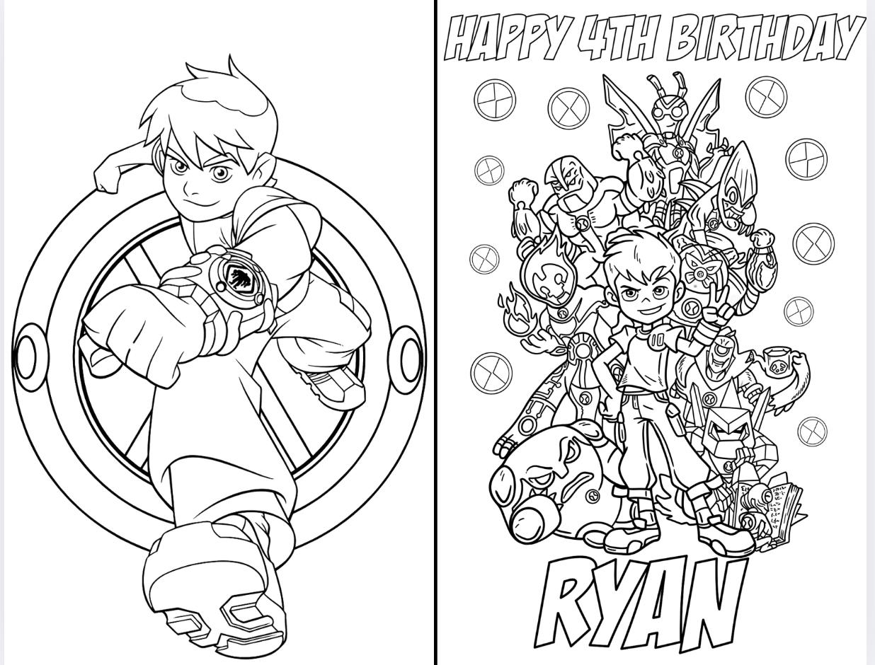 Ben 10 Coloring Book Etsy