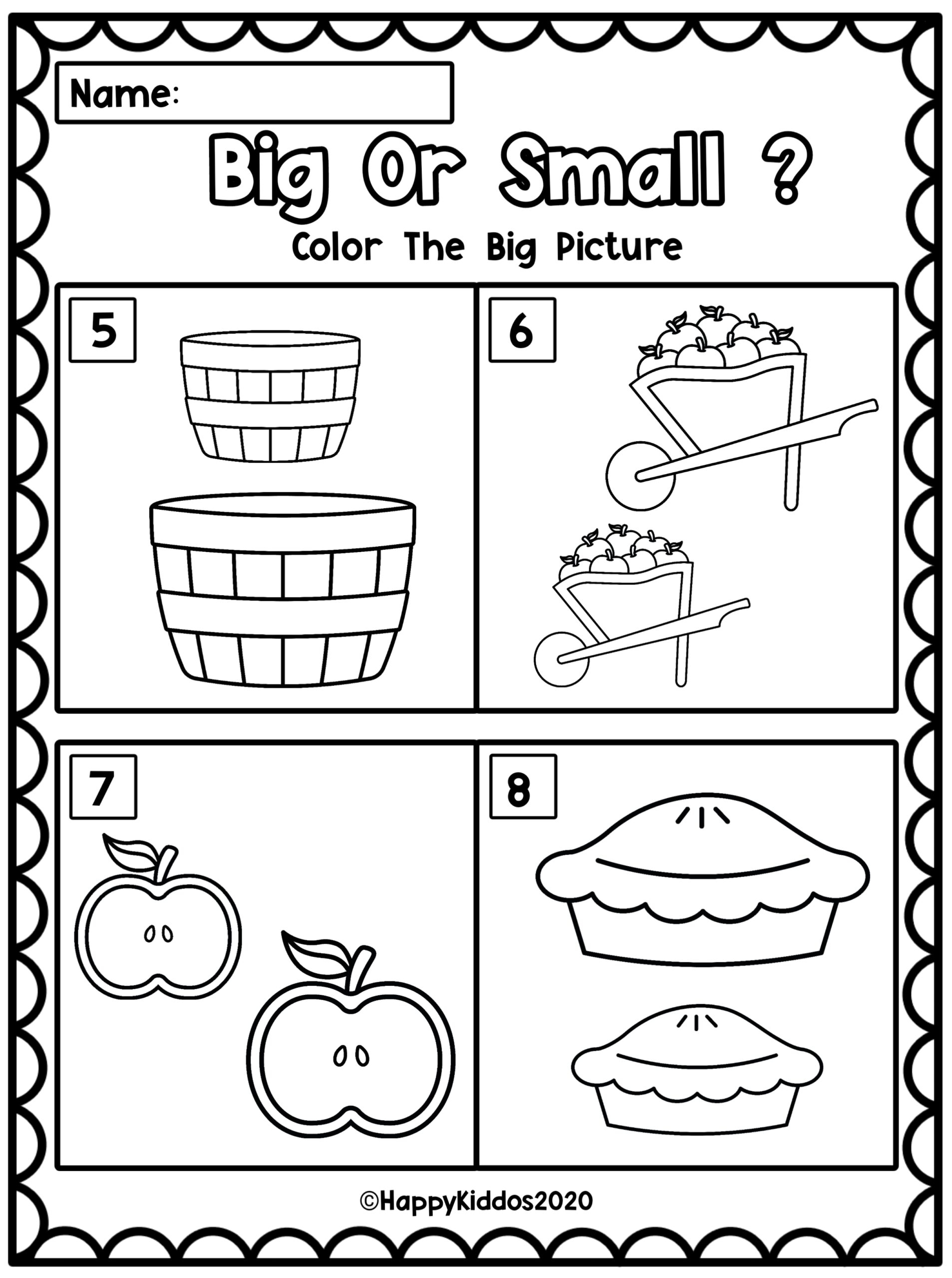 Big Or Small Coloring Worksheets Made By Teachers