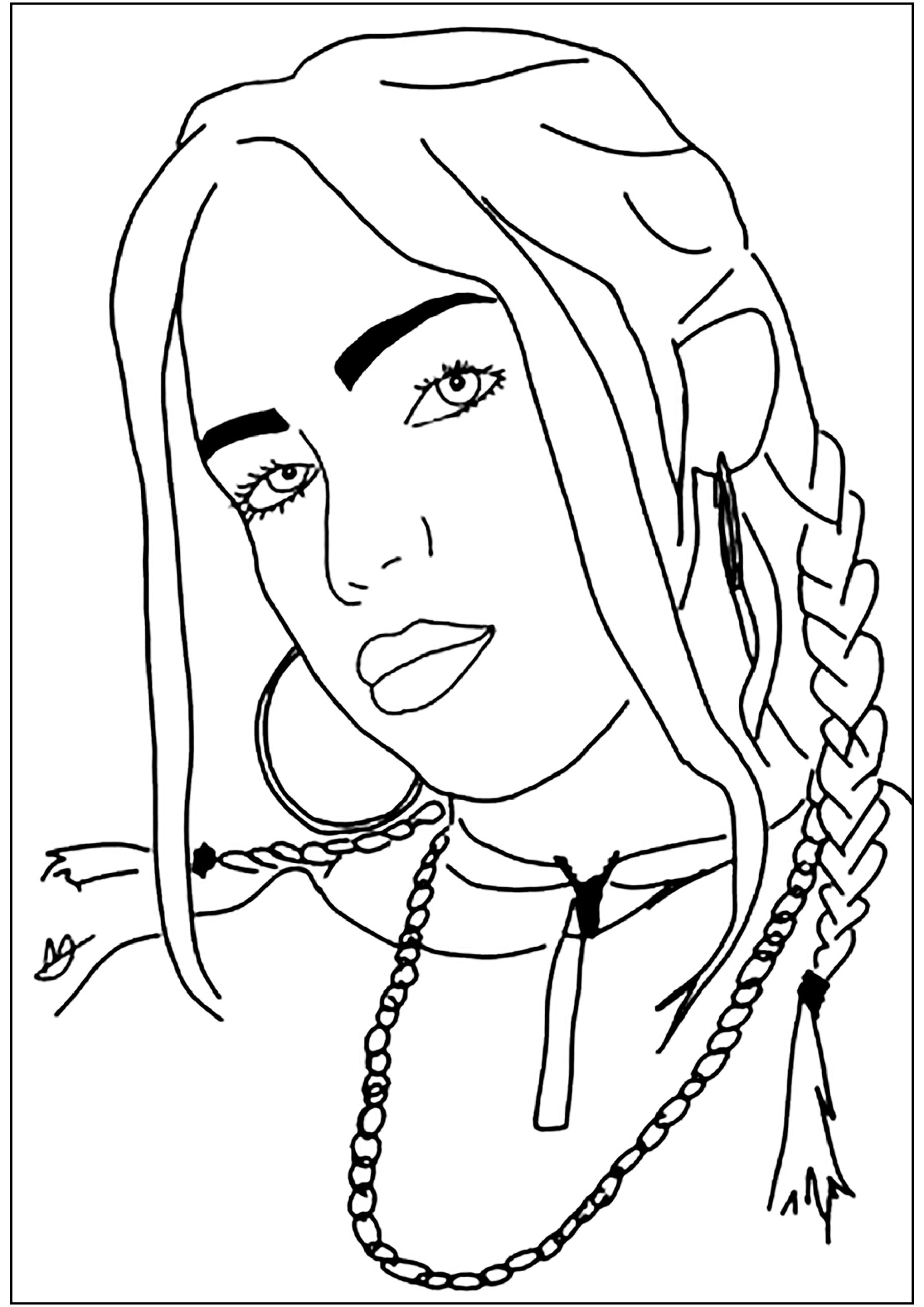 billie eilish coloring pages billie eilish coloring pages