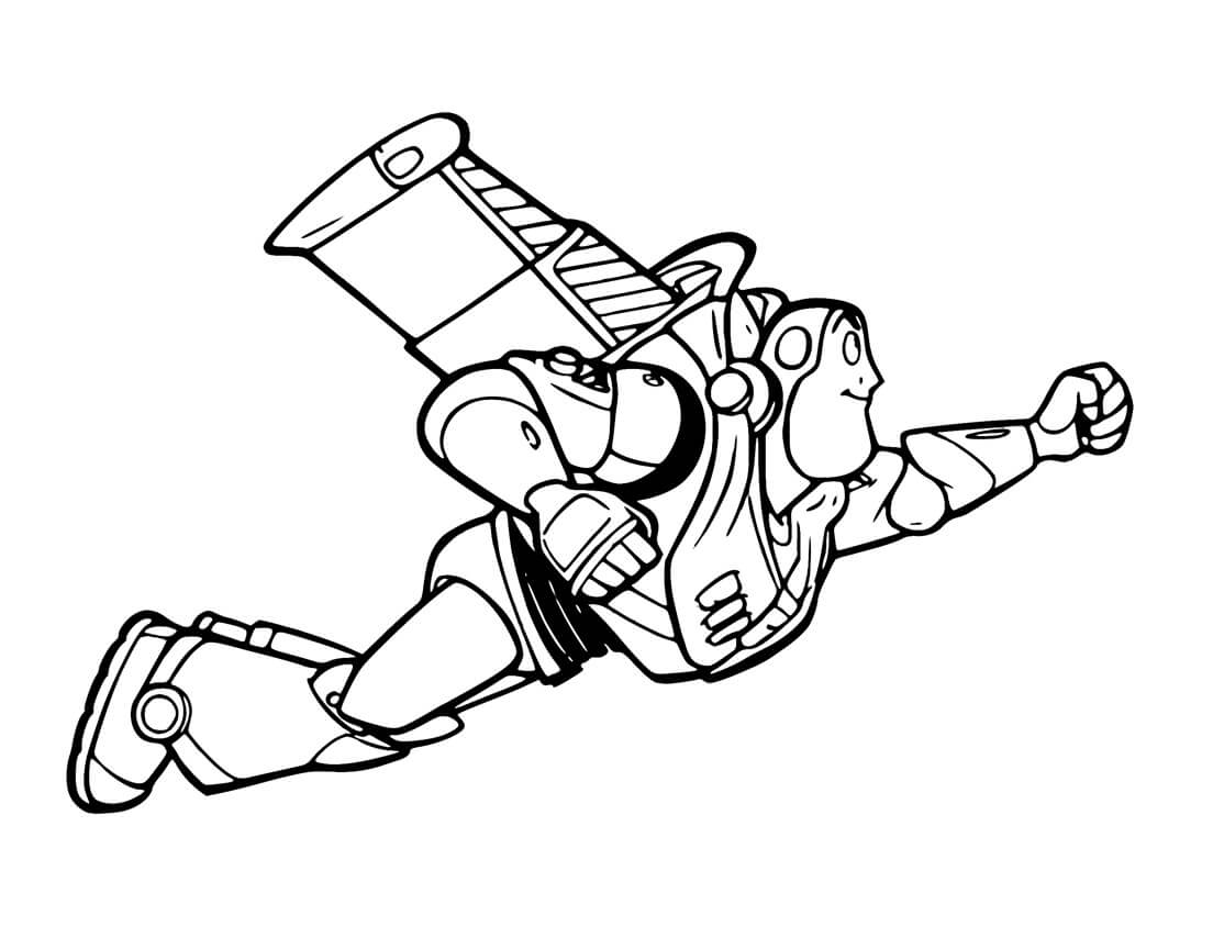 Black And White Lightyear Coloring Pages Buzz Toy Story Disegno Simp tico Buzz Lightyear Volando Para Colorear 
