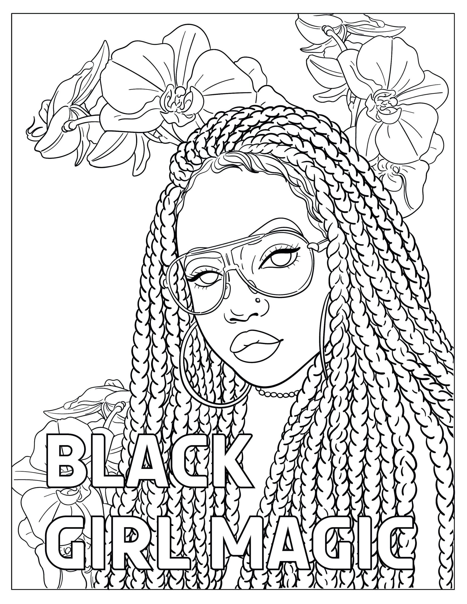 Black Girl Magic Black Girl Coloring Pages Natural Hair Printable Coloring Page Etsy Israel