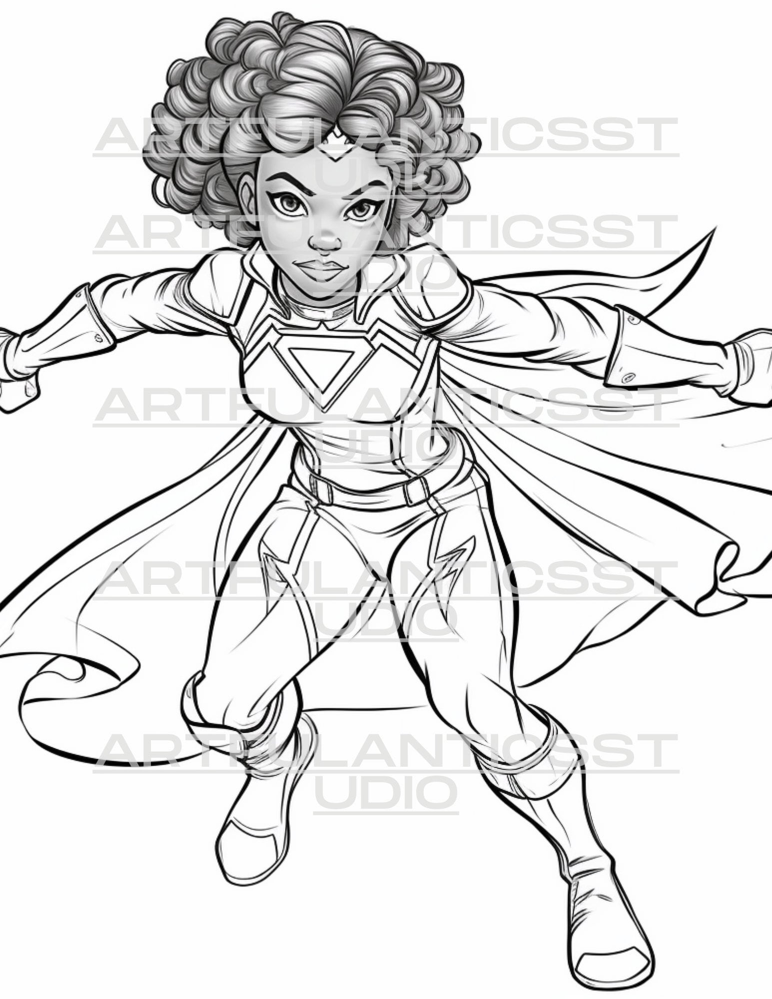 Black Girl Superheroes Coloring Book For Ages 6 11 12 Pages Of Fun DIGITAL DOWNLOAD Etsy