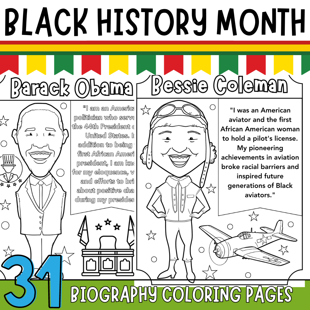 Black History Month Coloring Page Posters Classroom Decor Featuring Black Heroes Made By Teachers
