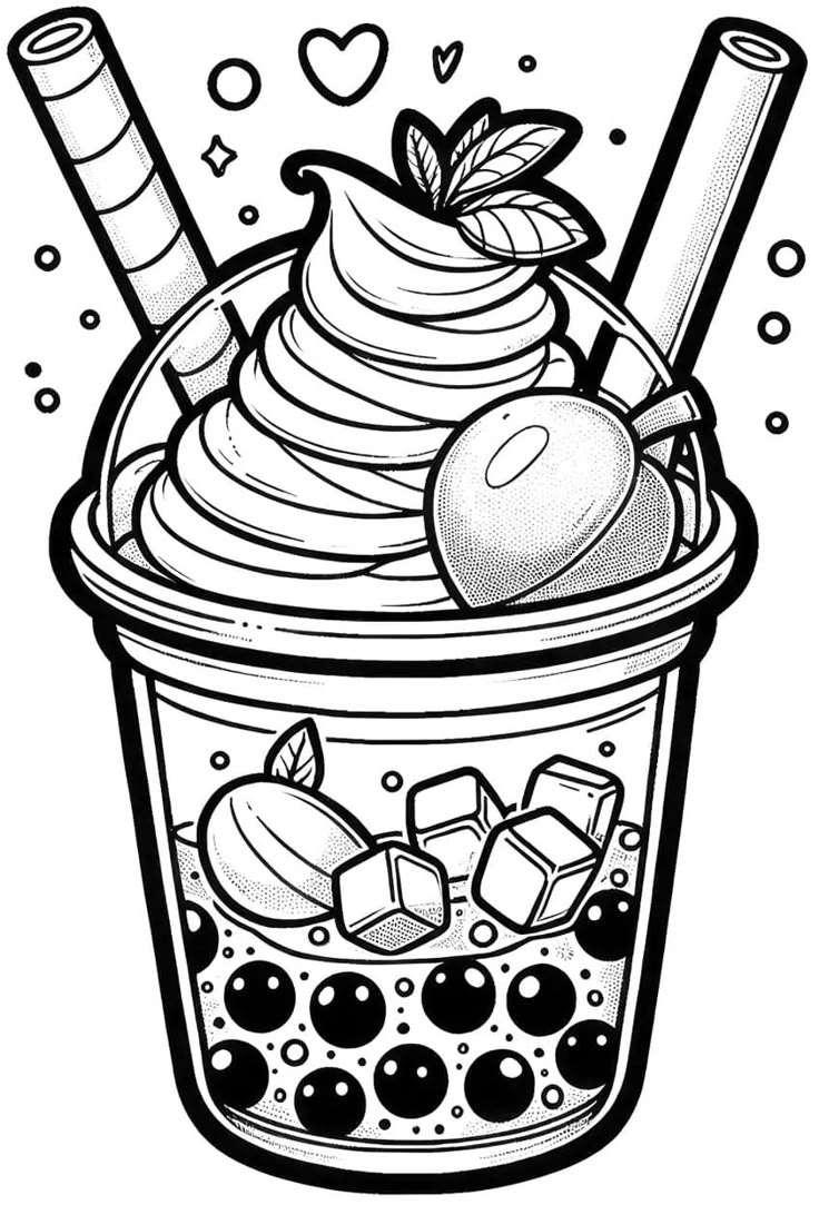 Boba Tea Coloring Pages 40 Delightful Coloring Sheets
