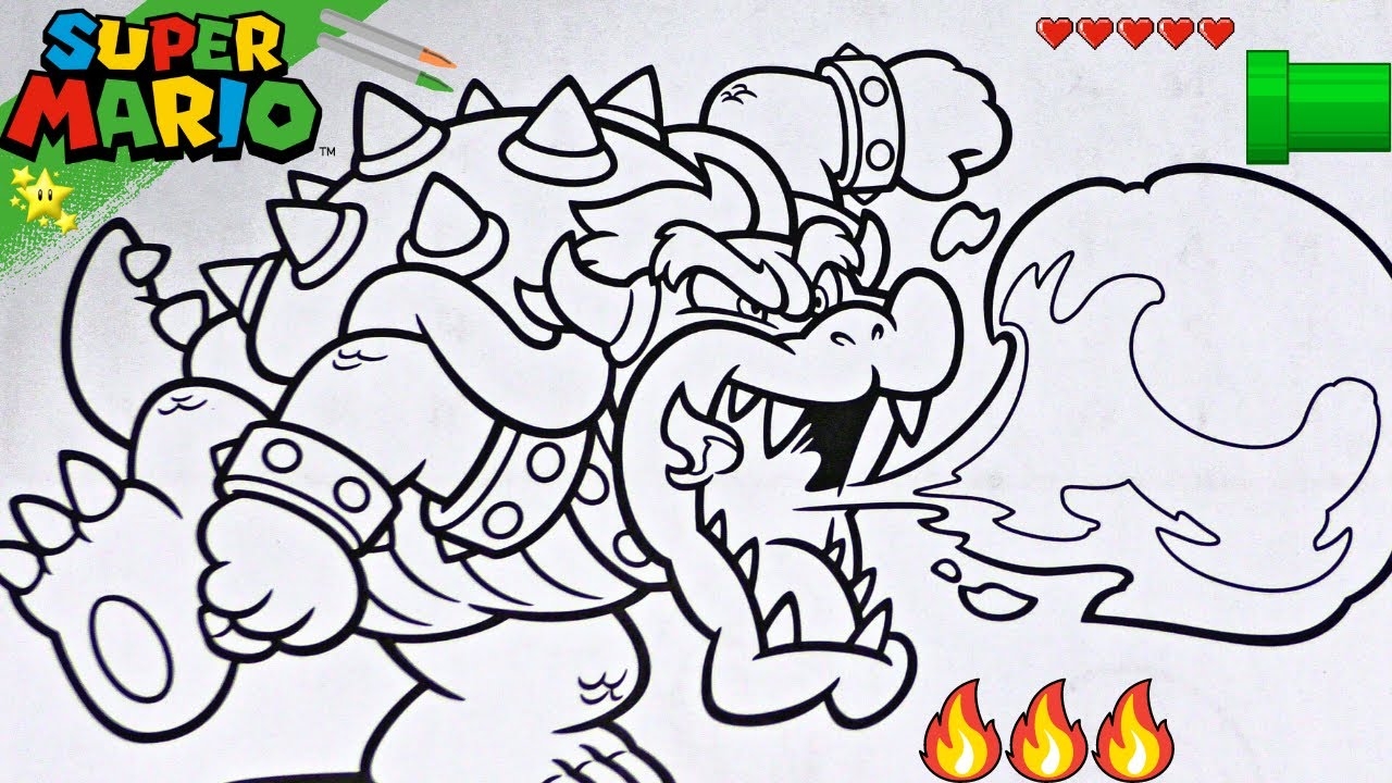 coloring pages of bowser