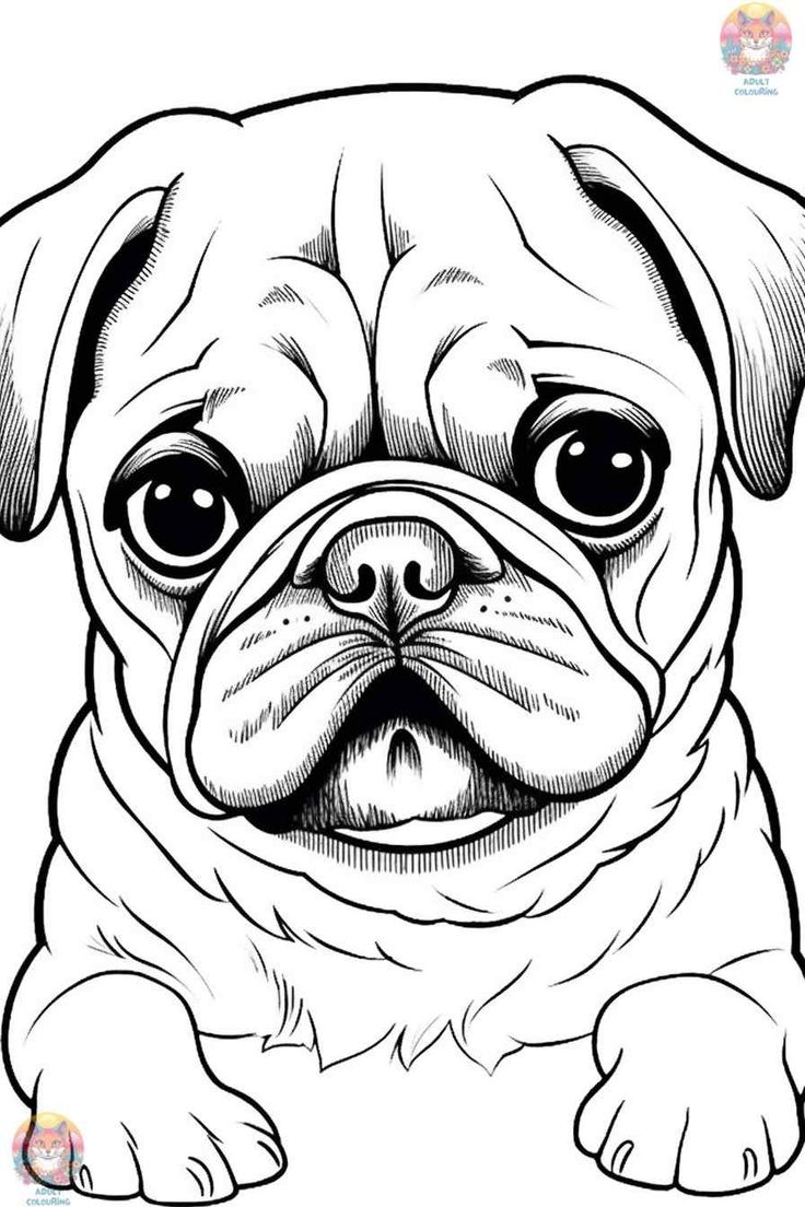 Bring Pugs To Life The Best Pug Coloring Page Collection Adultcolouring