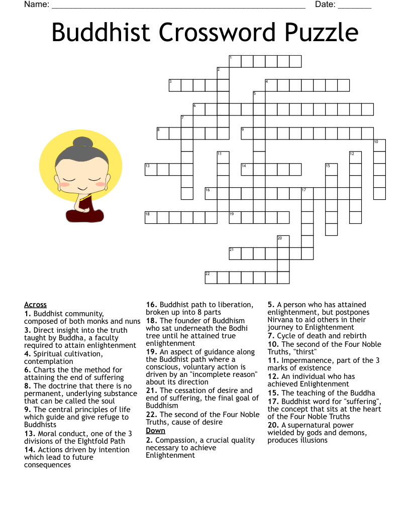 Buddhism Crossword WordMint