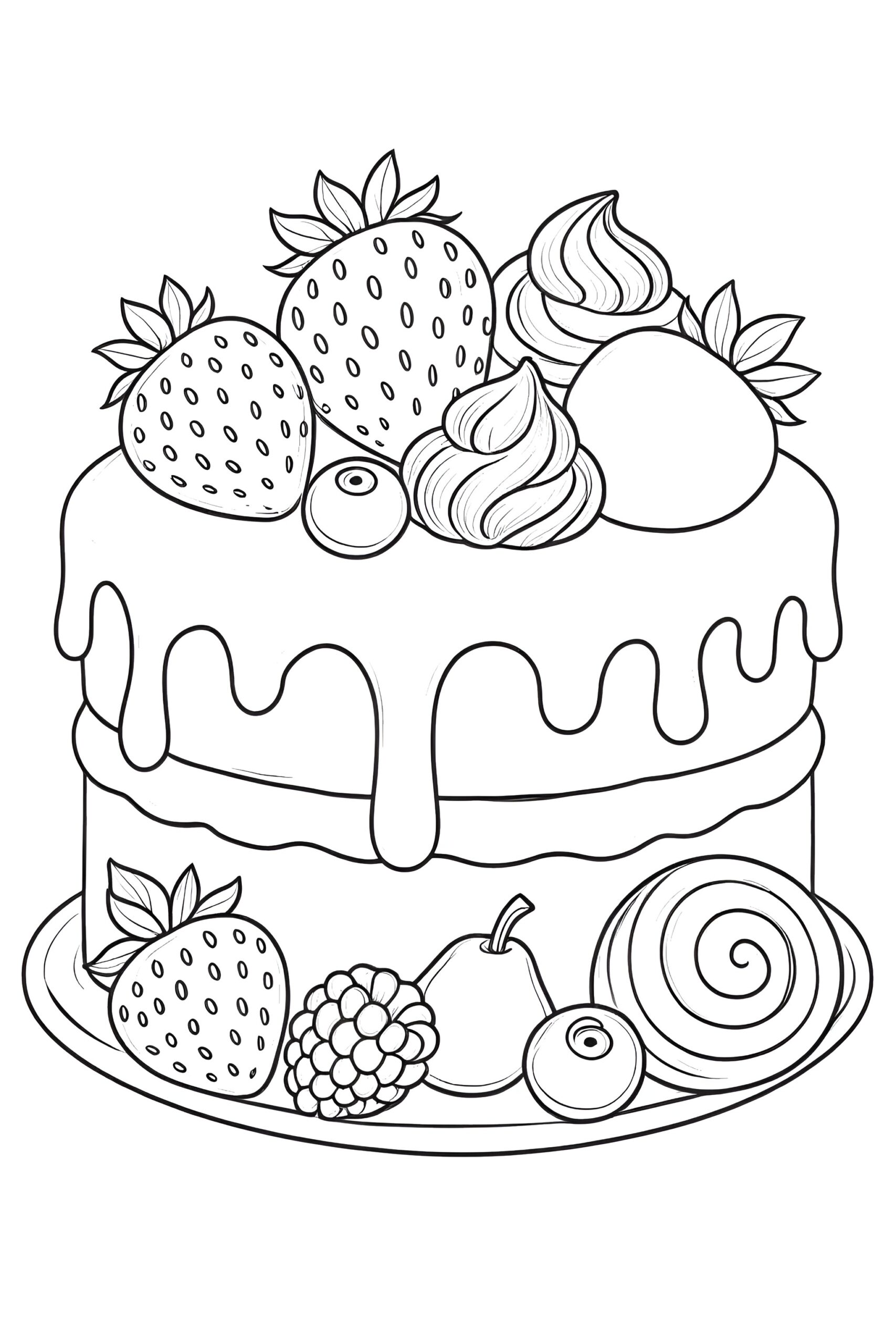 birthday cake coloring pages