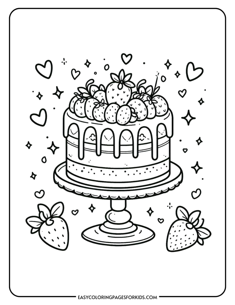 Cake Coloring Pages 8 Free PDF Printable Pages Easy Coloring Pages For Kids