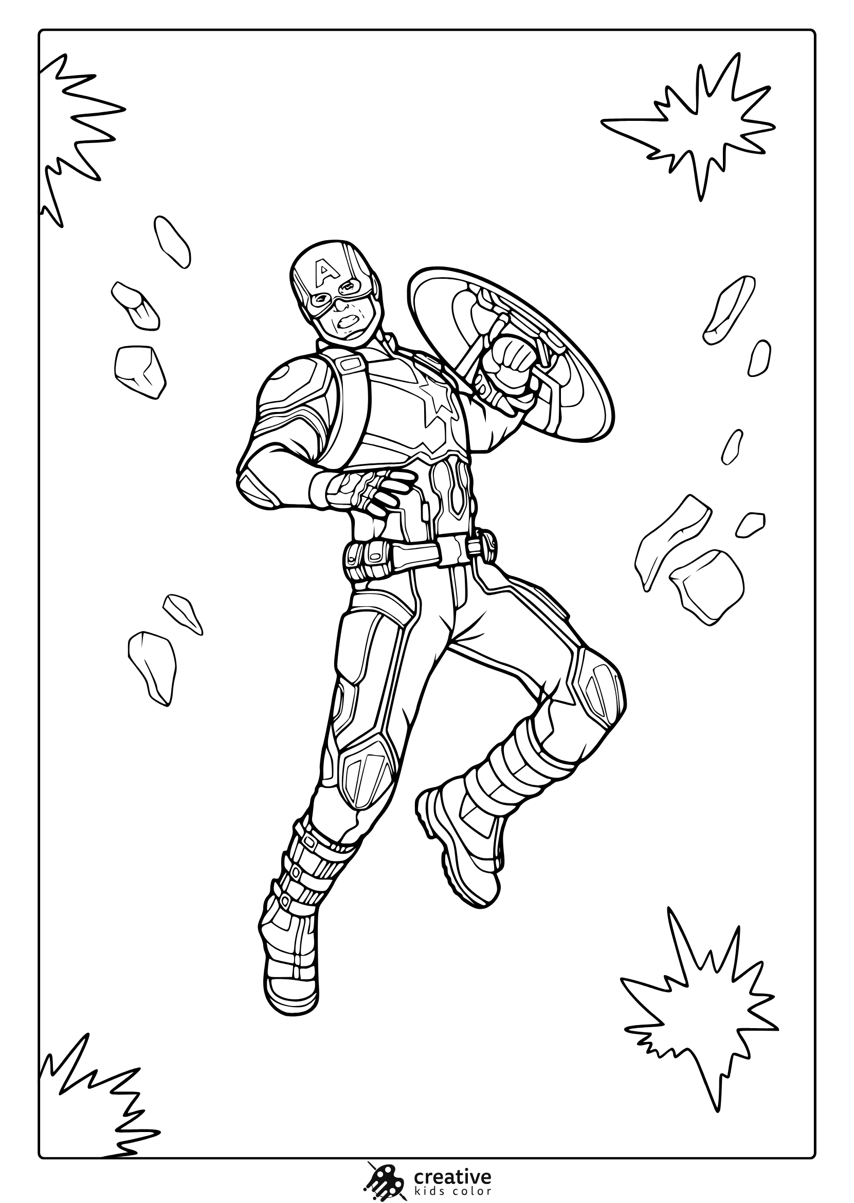 Captain America Coloring Pages Free Printable PDFs 