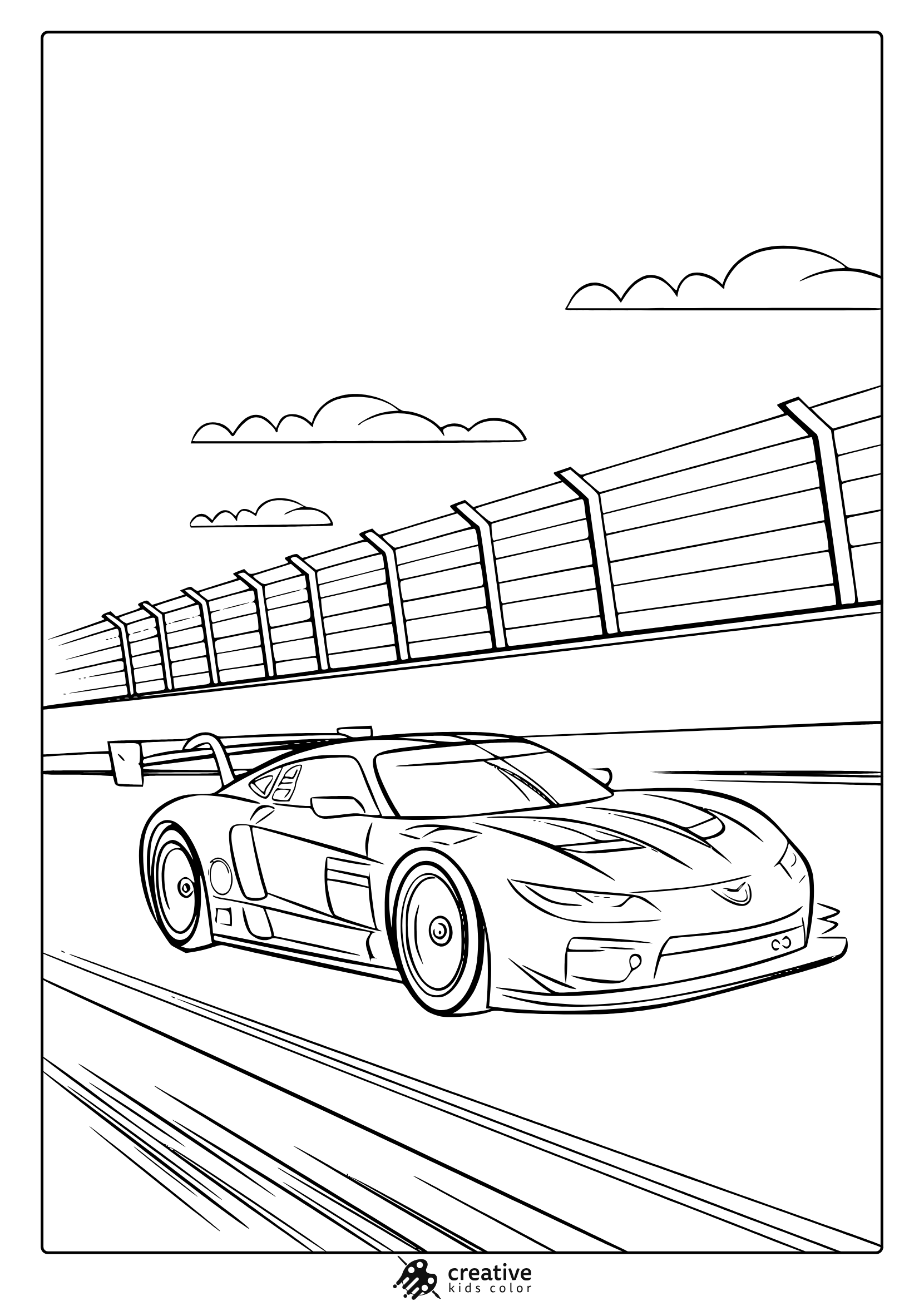 racing car coloring sheets