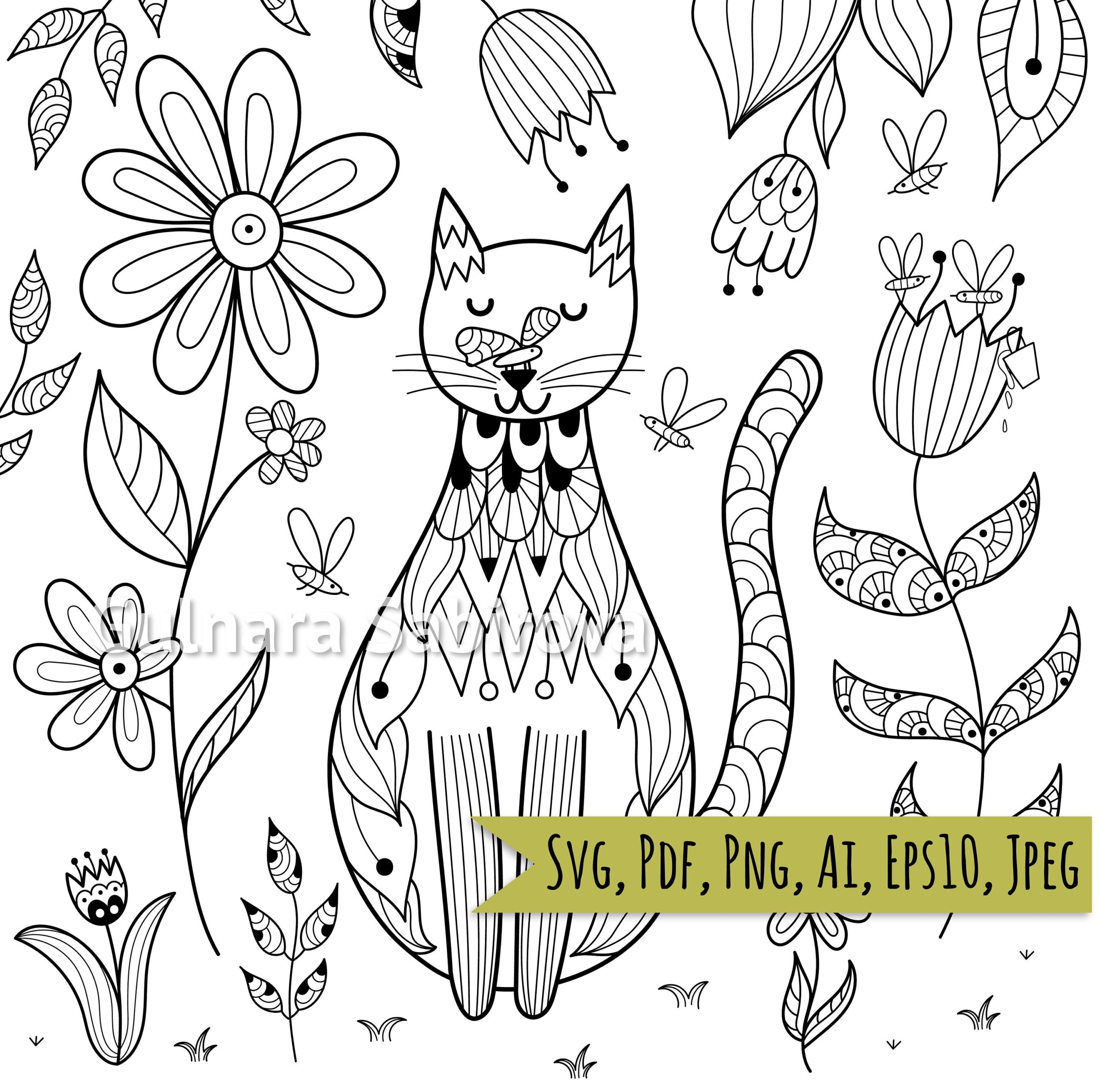 free cat coloring pages printable