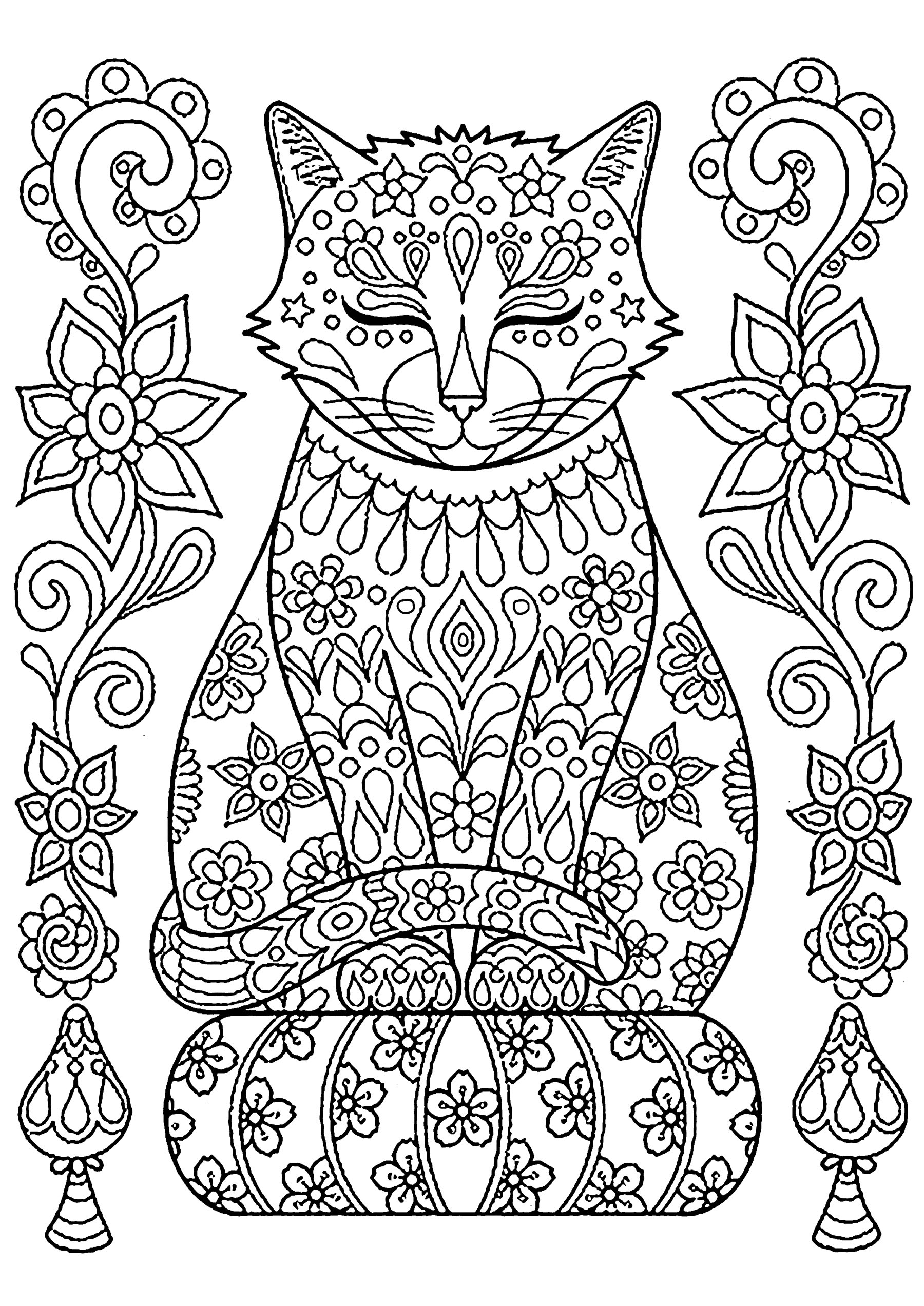 Cat Coloring Page To Print Cat Coloring Pages