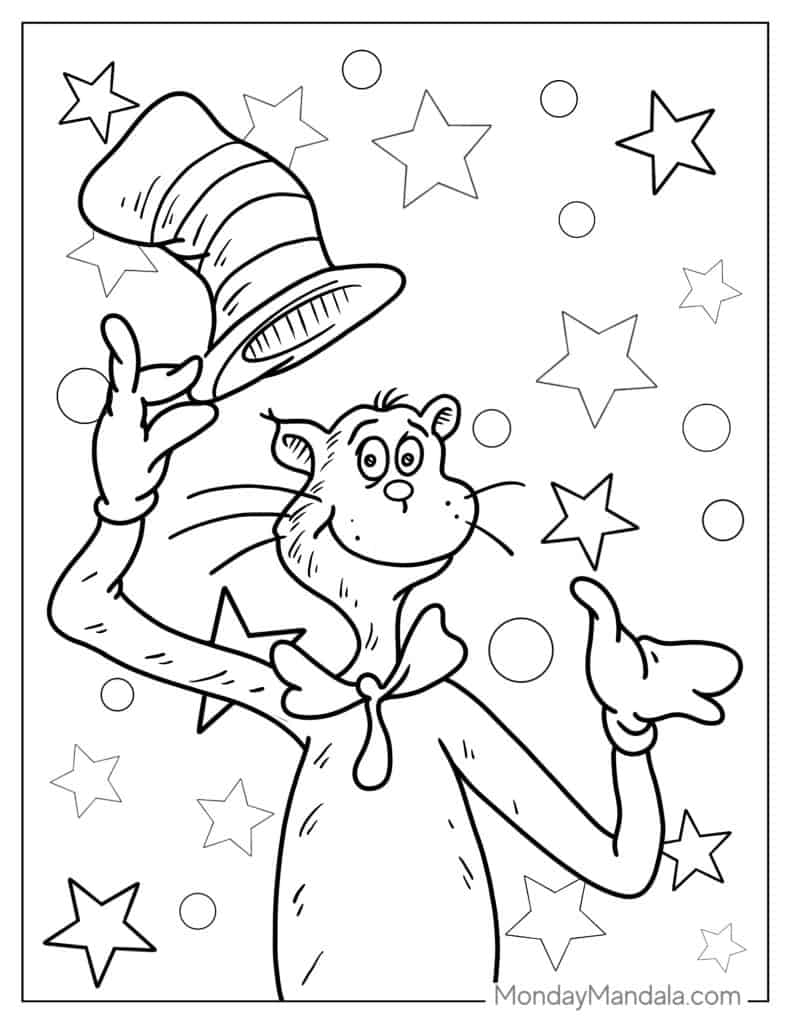 Cat In The Hat Hat Coloring Page The Hat Coloring Thing One And Thing Two Coloring