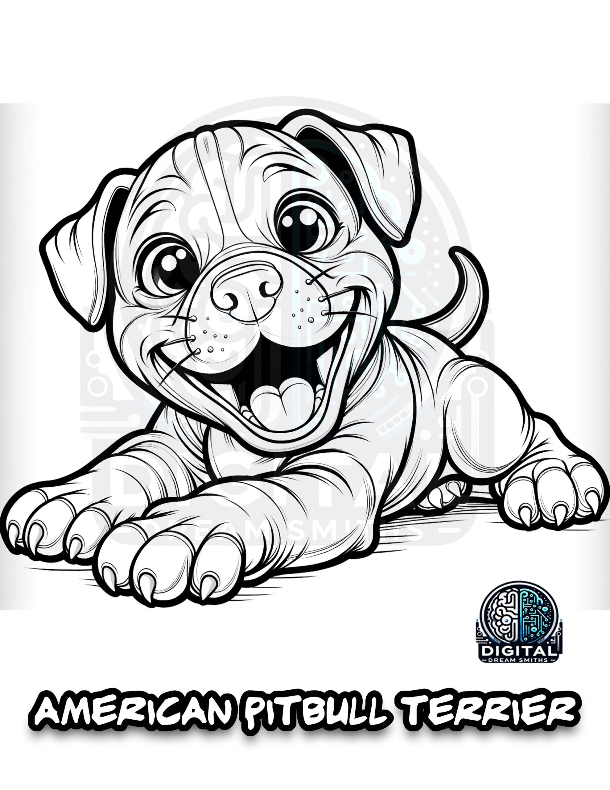 pitbull dog coloring pages