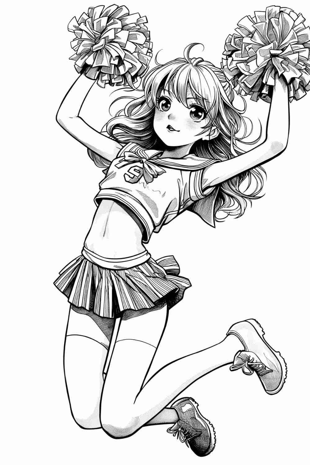 coloring pages for cheerleading