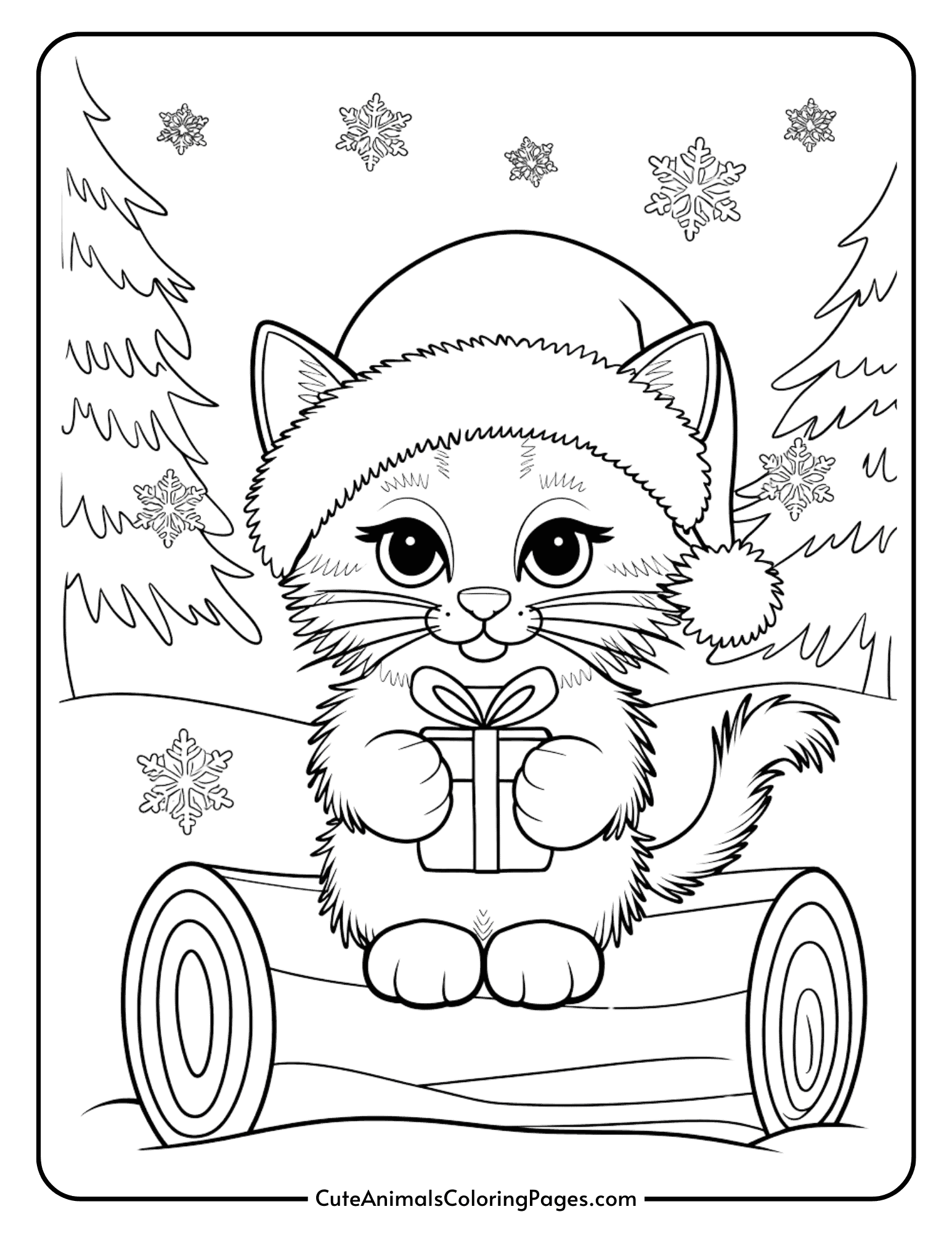 Christmas Cat Coloring Page 7 Free Printable PDF Pages Cute Animals Coloring Pages Christmas Cat Coloring Page 7 Free Printable PDF Pages Cute Animals Coloring Pages