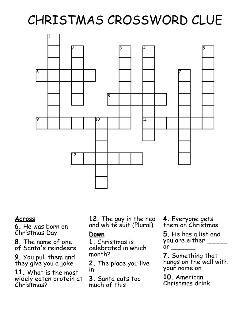 clues crossword puzzle clue