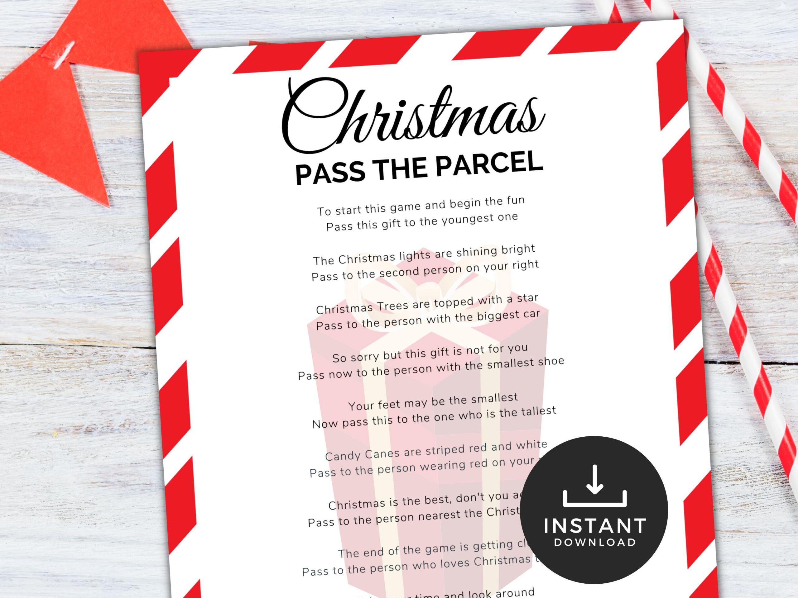 Christmas Pass The Parcel Party Game Xmas Party Printable Game Fun Christmas Party Game Kids Party Game Tween Party Game Etsy